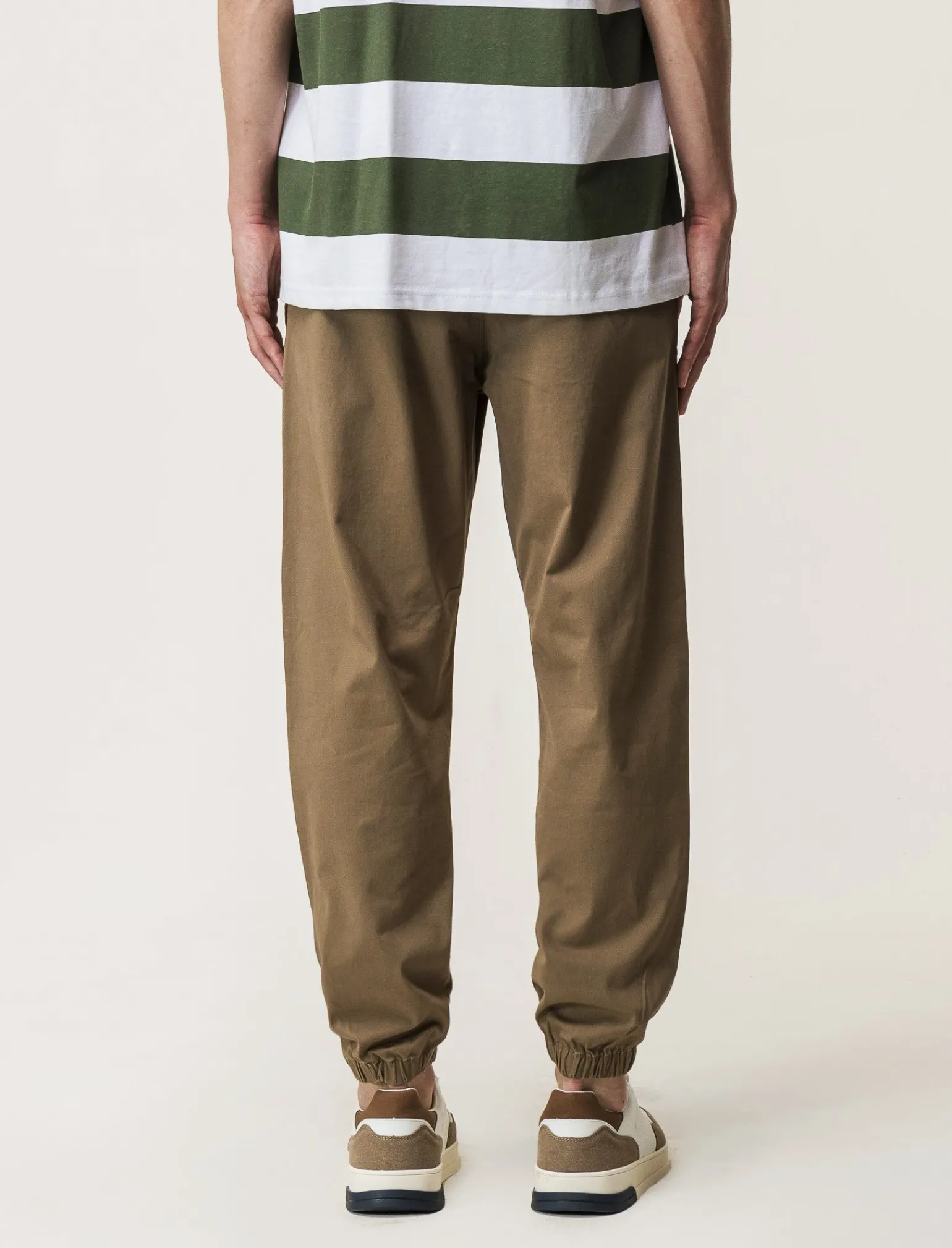 Uomo Piazza Italia Uomo | Pantaloni<Pantaloni in twill con vita elasticizzata regolabile con laccio. Tasche anteriori e dettaglio di tas - kaki