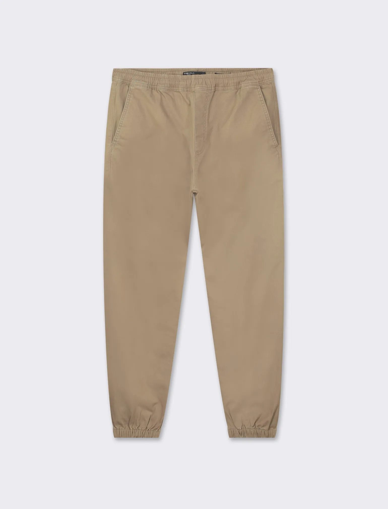 Uomo Piazza Italia Uomo | Pantaloni<Pantaloni in twill con vita elasticizzata regolabile con laccio. Tasche anteriori e dettaglio di tas - kaki