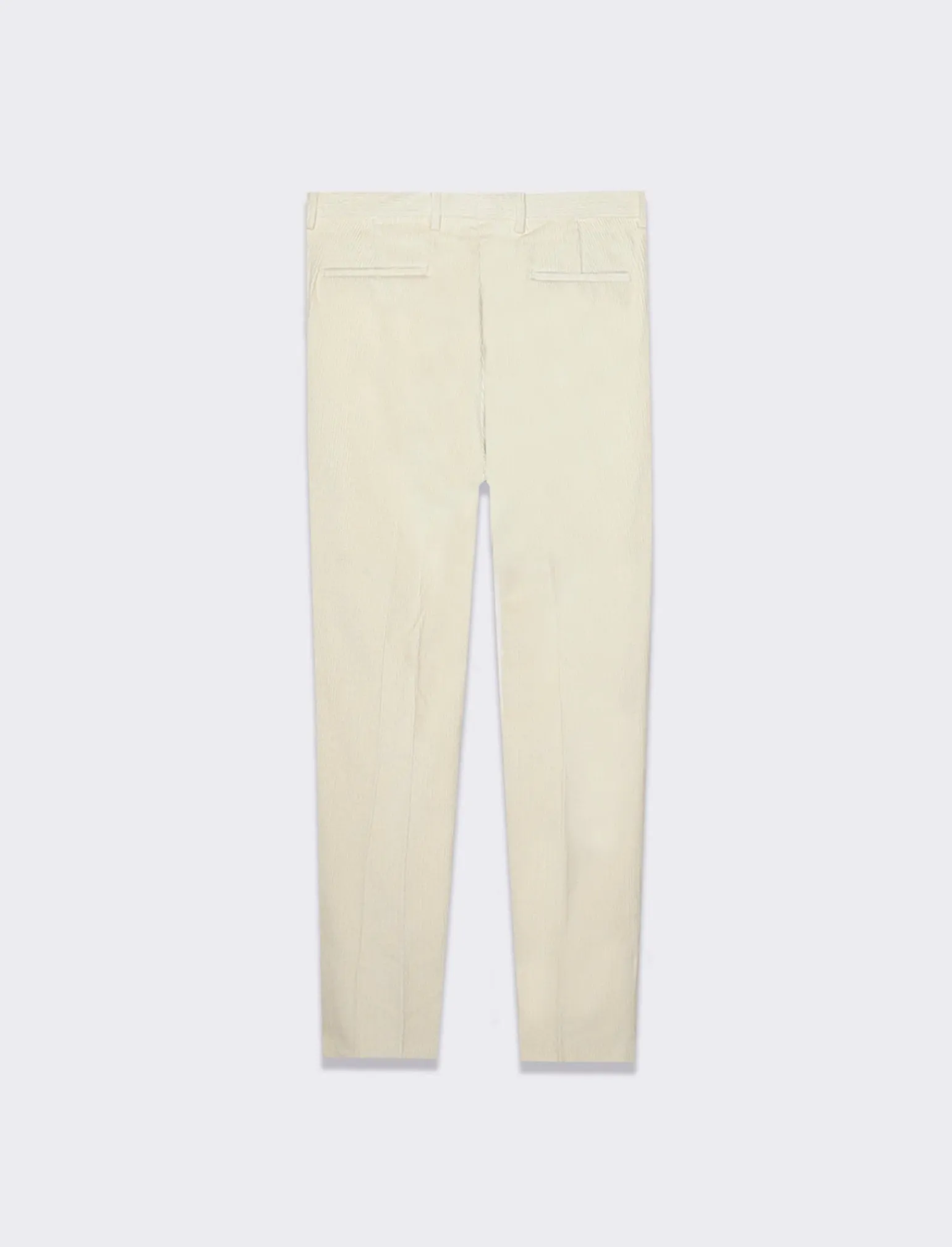 Uomo Piazza Italia Uomo | Pantaloni<Pantaloni in velluto formal fit con tasche a filetto posteriori - Beige ecru