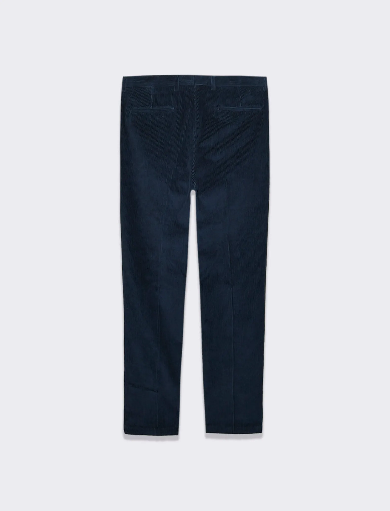 Uomo Piazza Italia Uomo | Pantaloni<Pantaloni in velluto formal fit con tasche a filetto posteriori - Blu