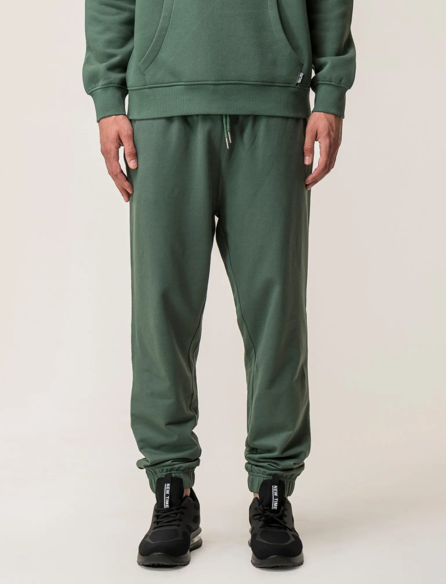 Uomo Piazza Italia Uomo | Pantaloni<Pantaloni jogger in felpa con vita elasticizzata regolabile con laccio e tasca applicata posteriore -
