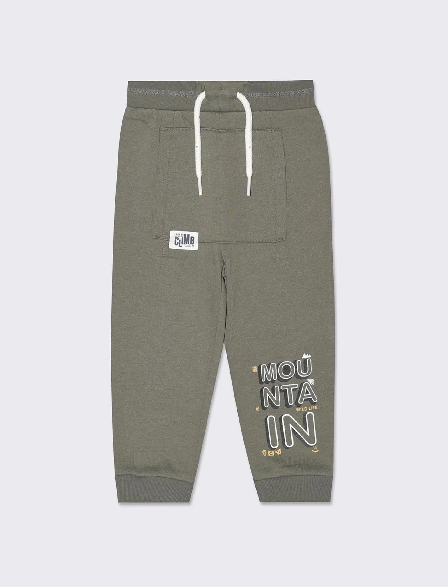 Piazza Italia Neonato | Pantaloni<Pantaloni jogger in felpa garzata con stampa a fondo gamba - militare