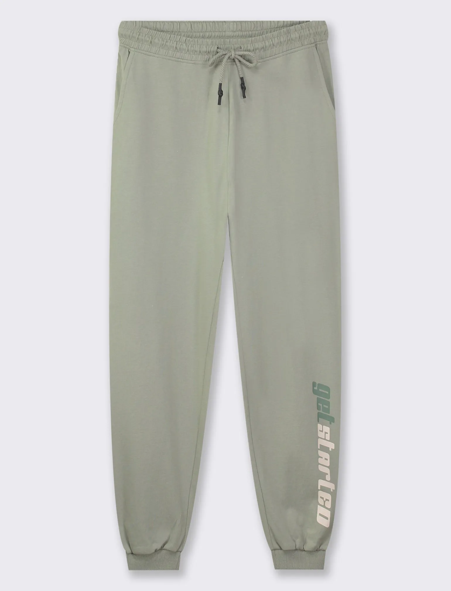 Donna Piazza Italia Donna | Pantaloni<Pantaloni jogger in jersey di cotone conlaccetto in vita - Verdino