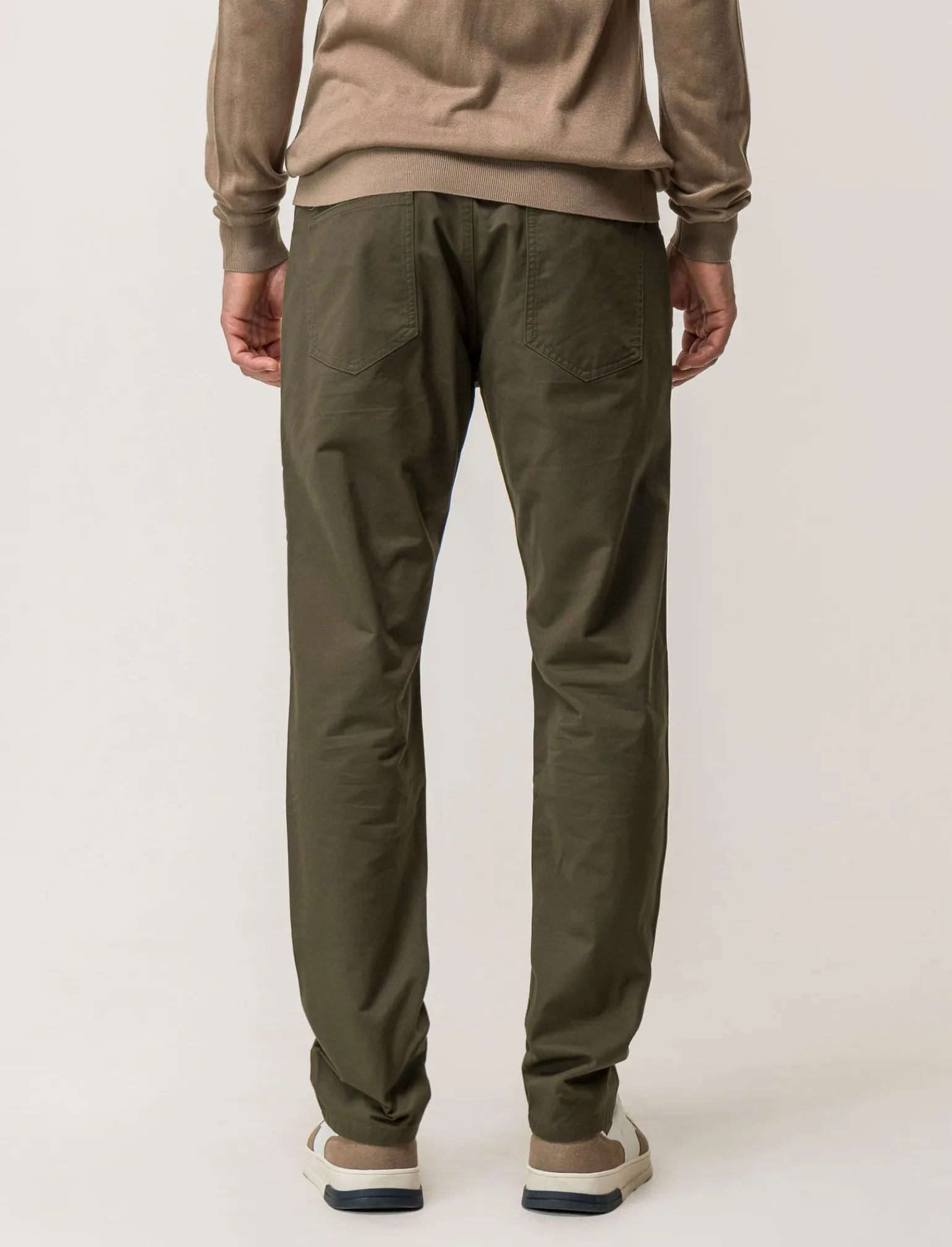 Uomo Piazza Italia Uomo | Pantaloni<Pantaloni regular fit cinque tasche.Tessuto twill 100% cotone - militare