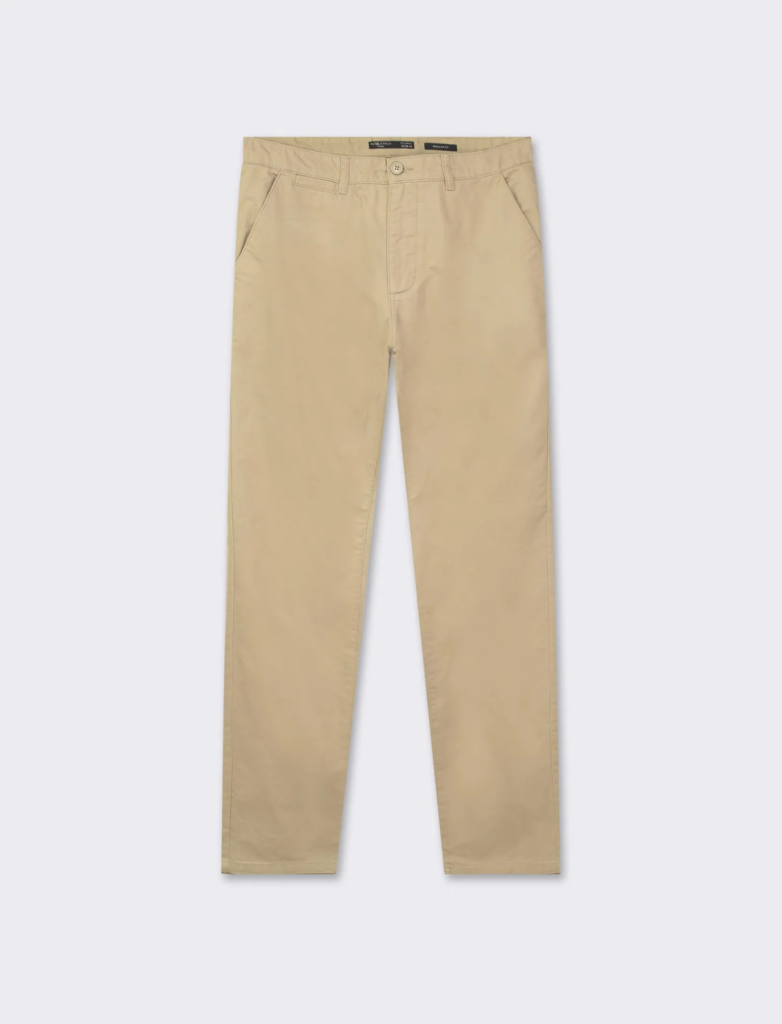 Uomo Piazza Italia Uomo | Pantaloni<Pantaloni regular fit, modello chino. Tessuto twill 100% cotone e chiusura anteriore con cerniera e -