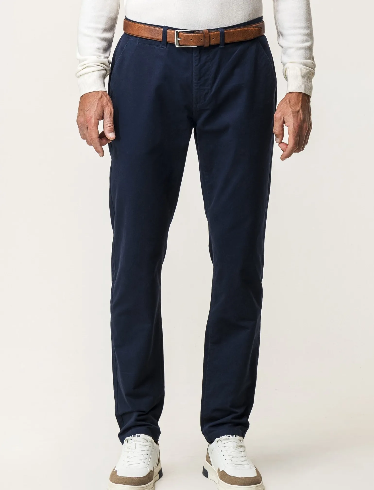 Uomo Piazza Italia Uomo | Pantaloni<Pantaloni regular fit, modello chino. Tessuto twill 100% cotone e chiusura anteriore con cerniera e -