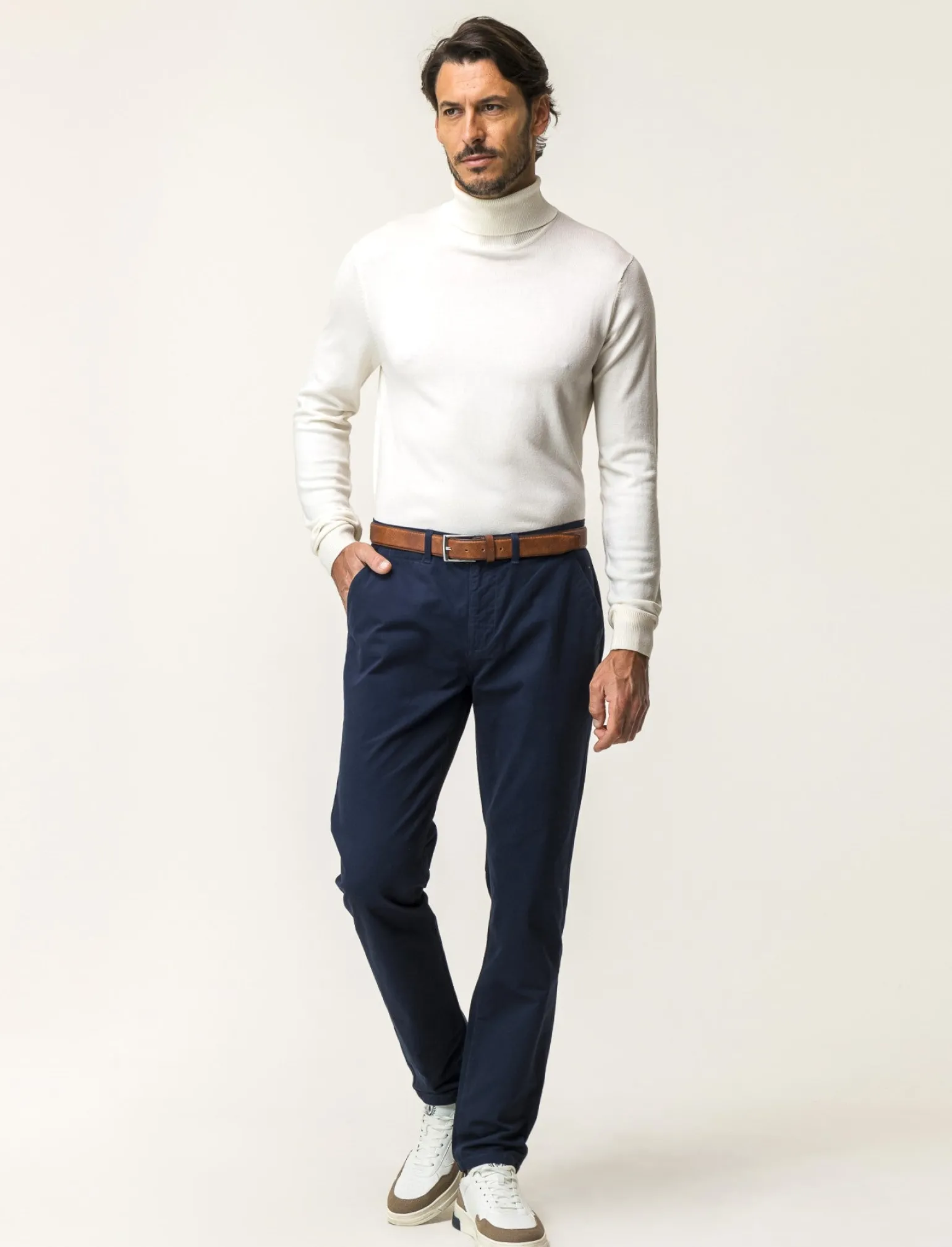 Uomo Piazza Italia Uomo | Pantaloni<Pantaloni regular fit, modello chino. Tessuto twill 100% cotone e chiusura anteriore con cerniera e -