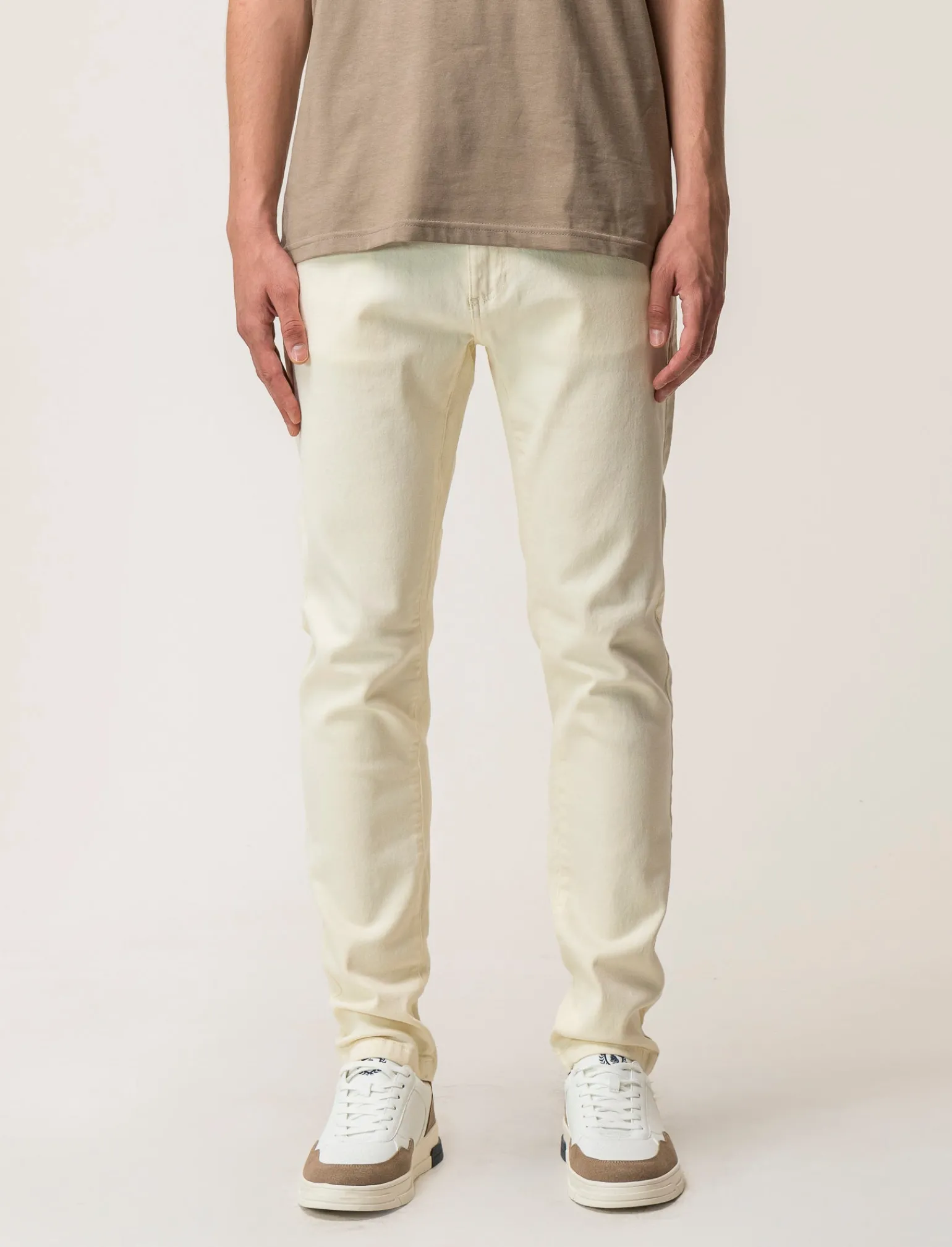 Uomo Piazza Italia Uomo | Pantaloni<Pantaloni slim fit, cinque tasche in tessuto cotone stretch effetto slavato. Chiusura anteriore con -
