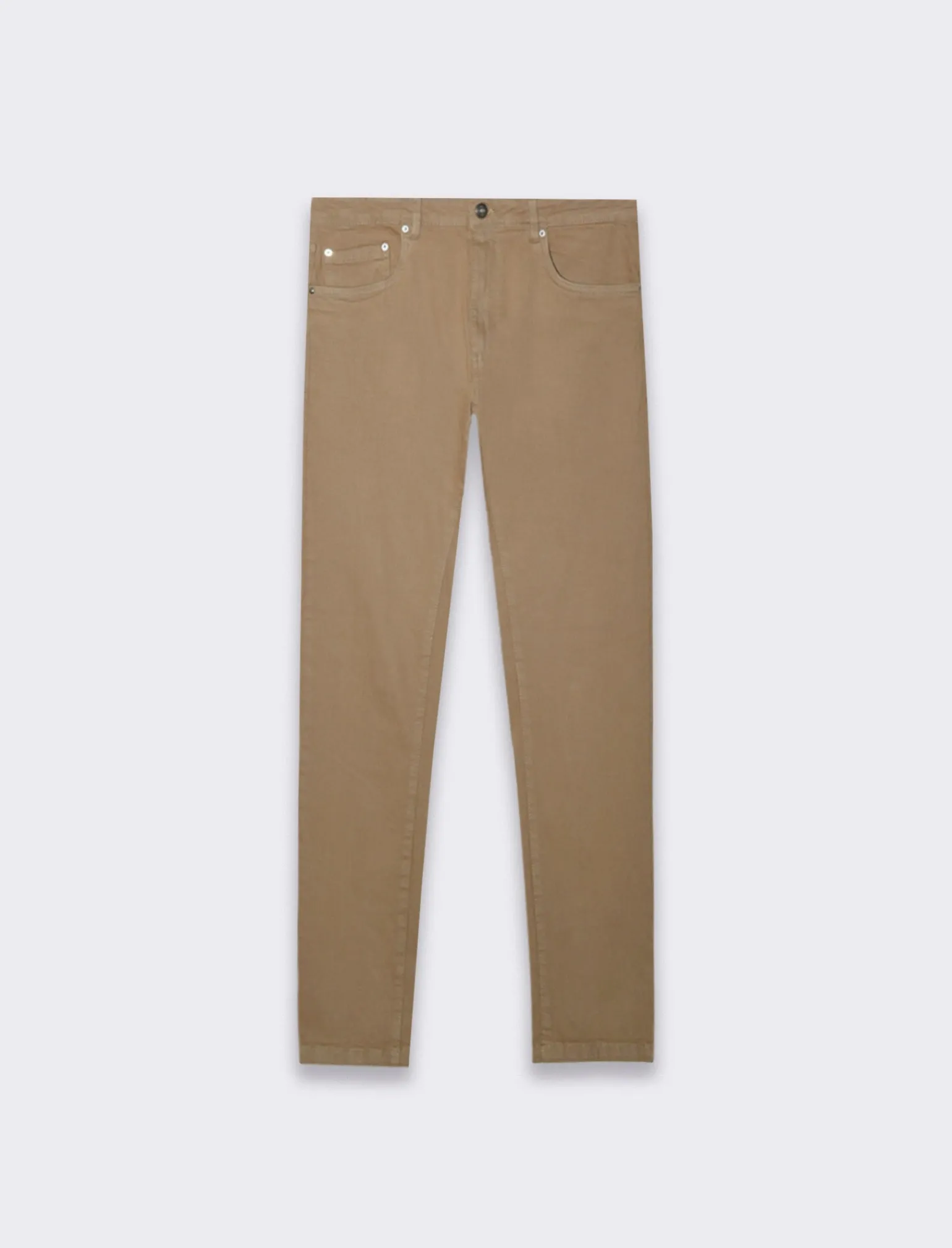 Uomo Piazza Italia Uomo | Pantaloni<Pantaloni slim fit, cinque tasche in tessuto cotone stretch effetto slavato. Chiusura anteriore con - kaki