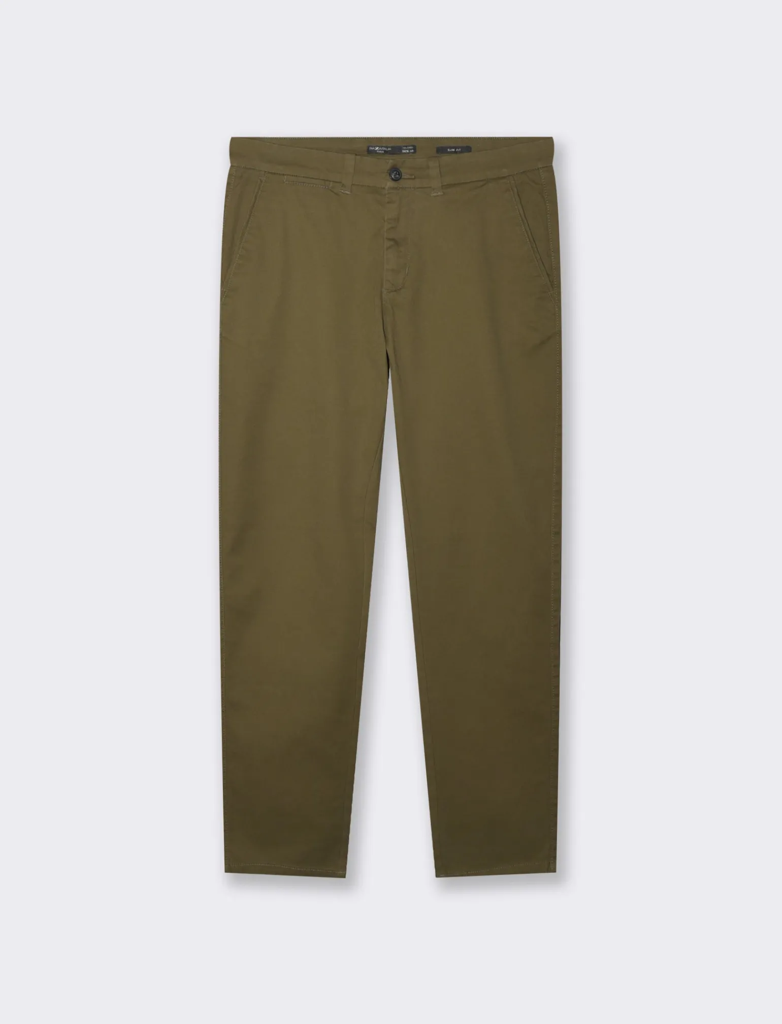 Uomo Piazza Italia Uomo | Pantaloni<Pantaloni slim fit modello chino - militare