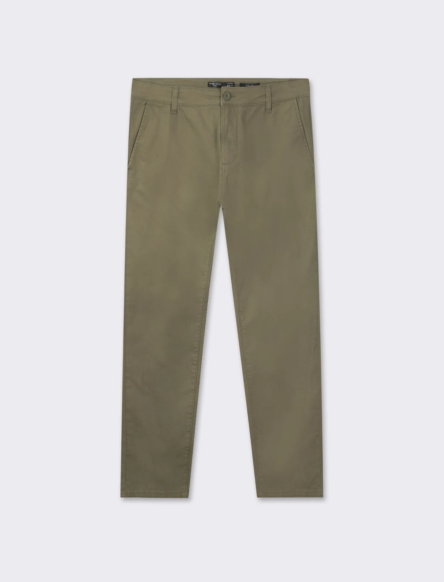 Uomo Piazza Italia Pantaloni<Pantaloni slim fit, modello chino in tessuto twill cotone elasticizzato, effetto leggermente slavato - militare