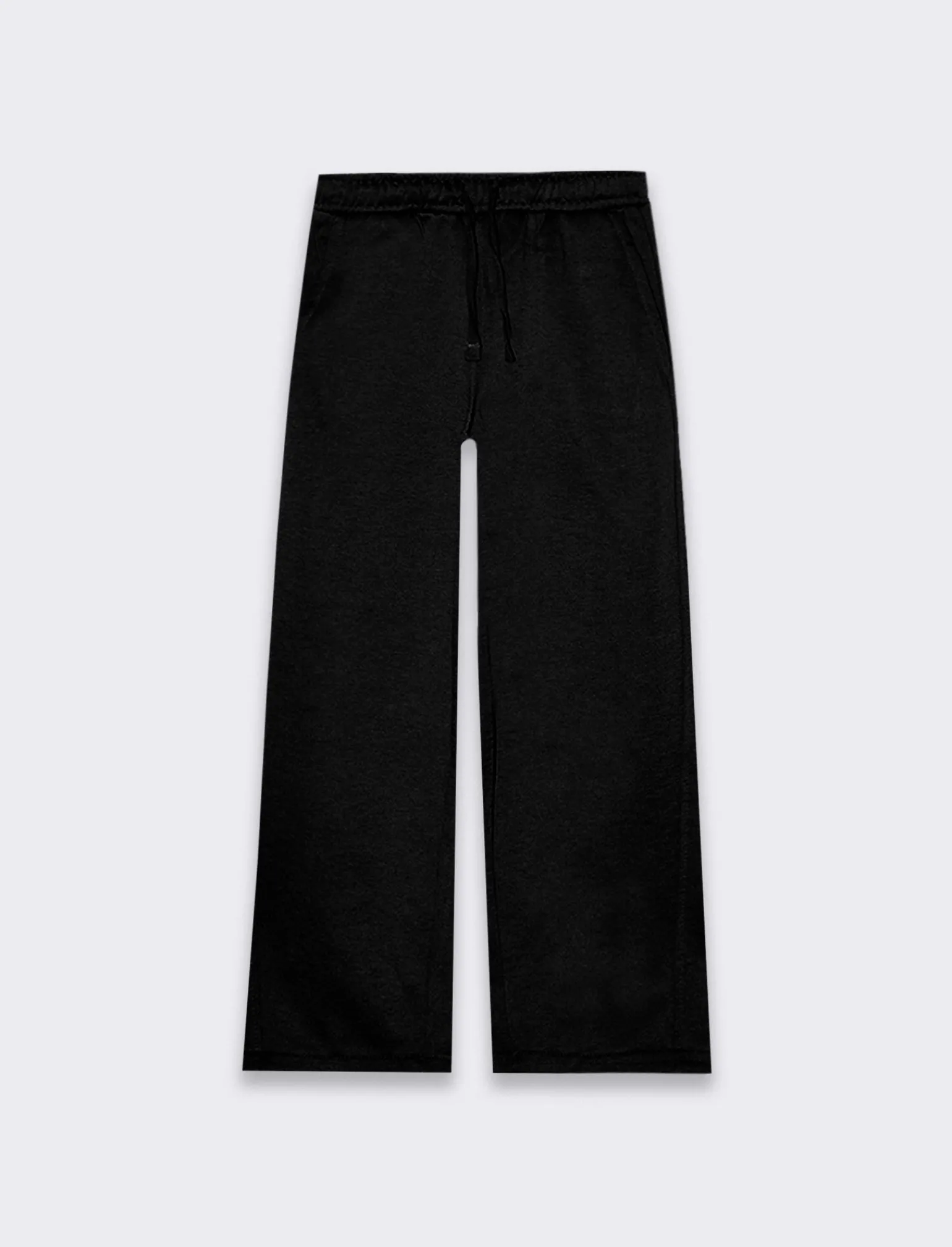 Piazza Italia Bambina | Leggings E Jogger<Pantaloni sportivi da bambina a gamba larga con tasche alla francese - Nero