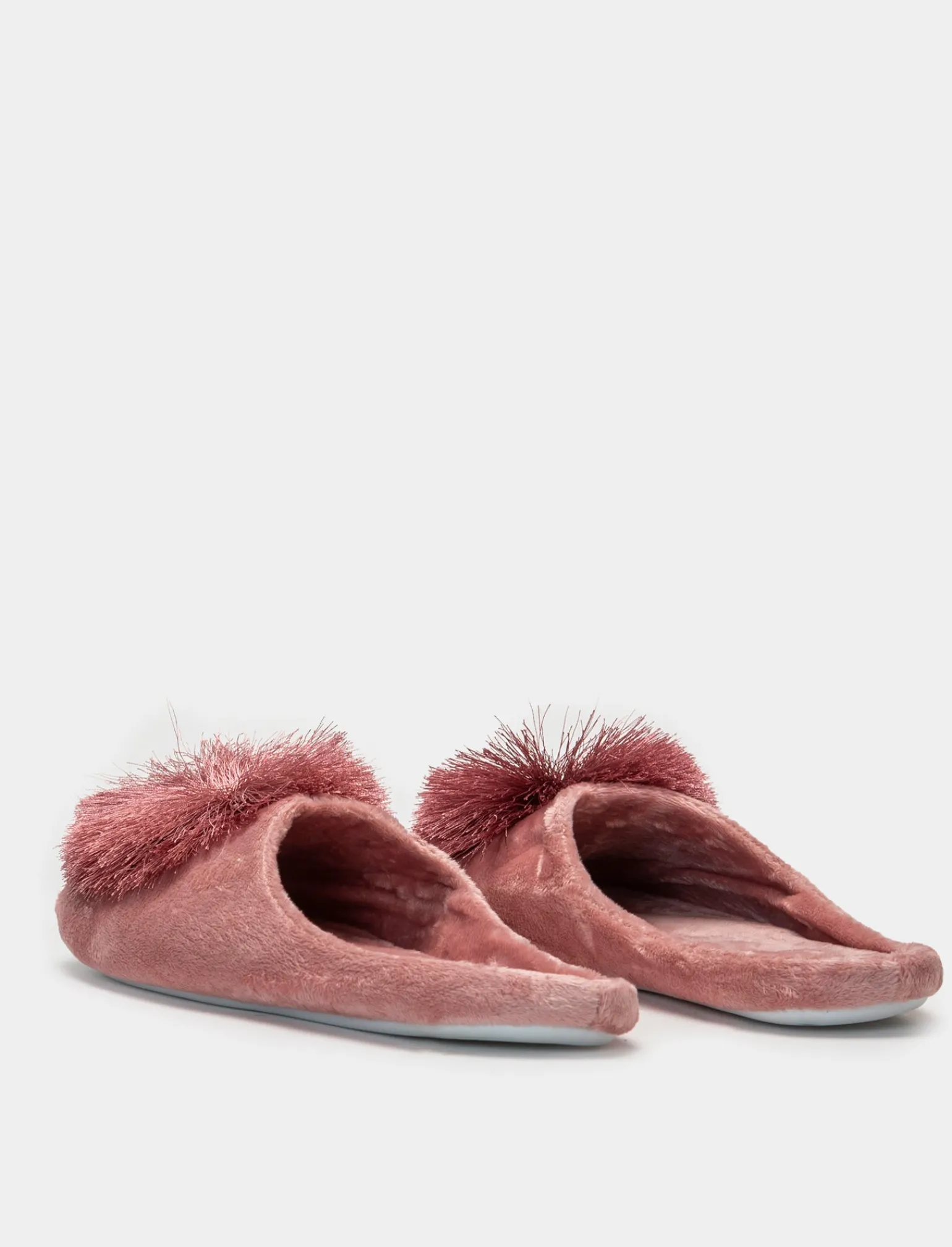 Donna Piazza Italia Pantofole<Pantofola in tessuto con pon-pon -