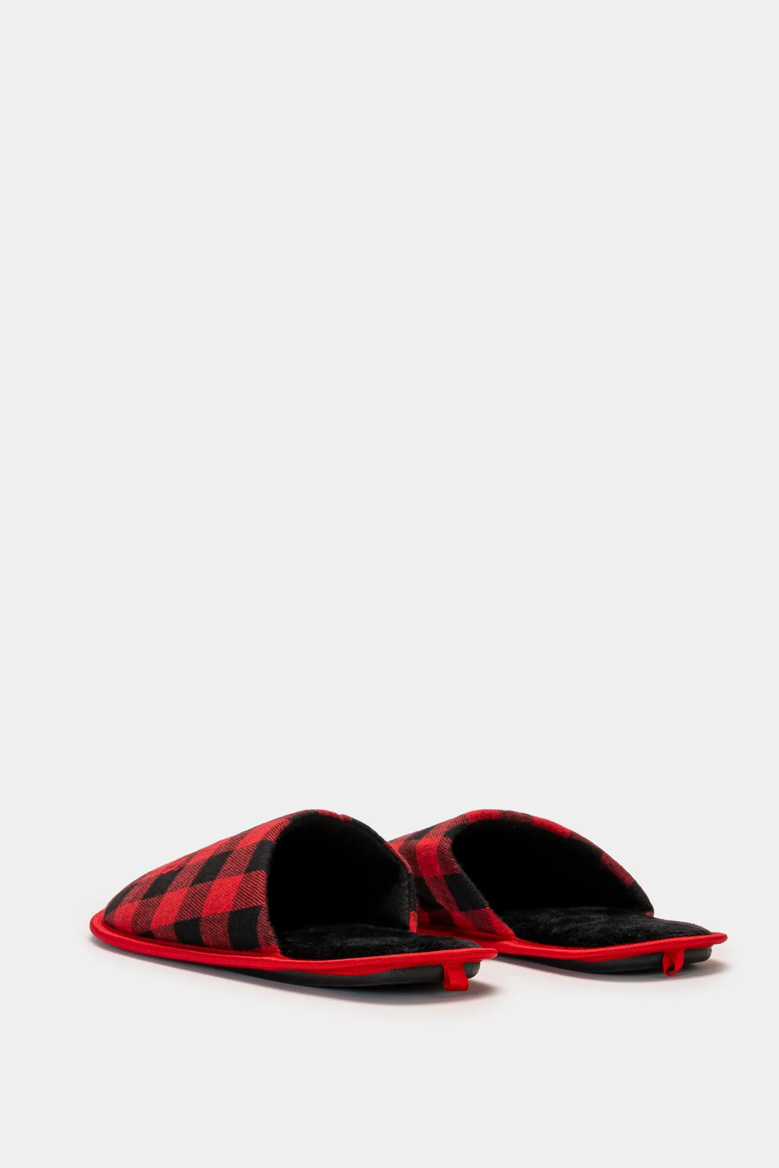 Uomo Piazza Italia Pantofole<Pantofola in tessuto con stampa tartan e scritta natalizia -