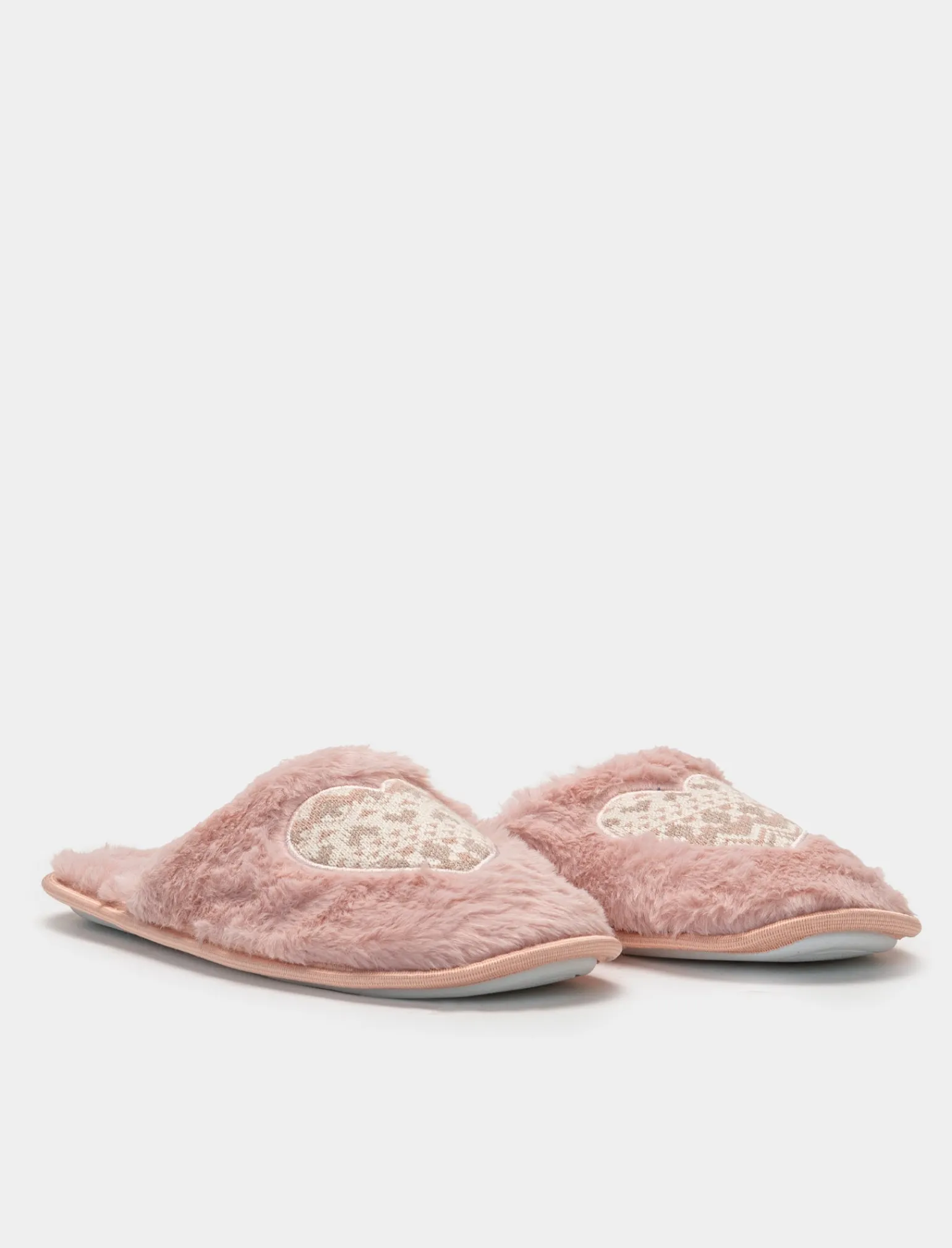 Donna Piazza Italia Pantofole<Pantofola in tessuto furry con cuore -