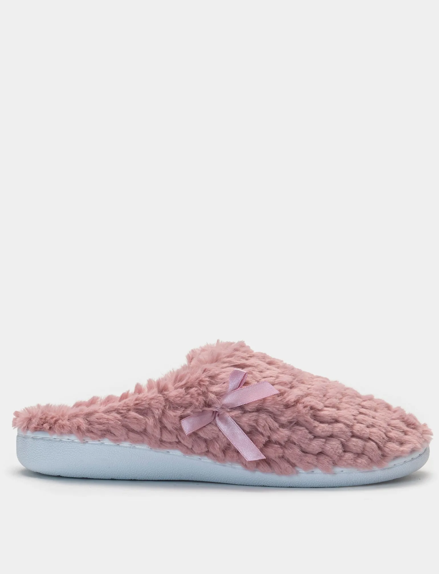 Donna Piazza Italia Pantofole<Pantofola in tessuto furry con fiocco e fondo alto -