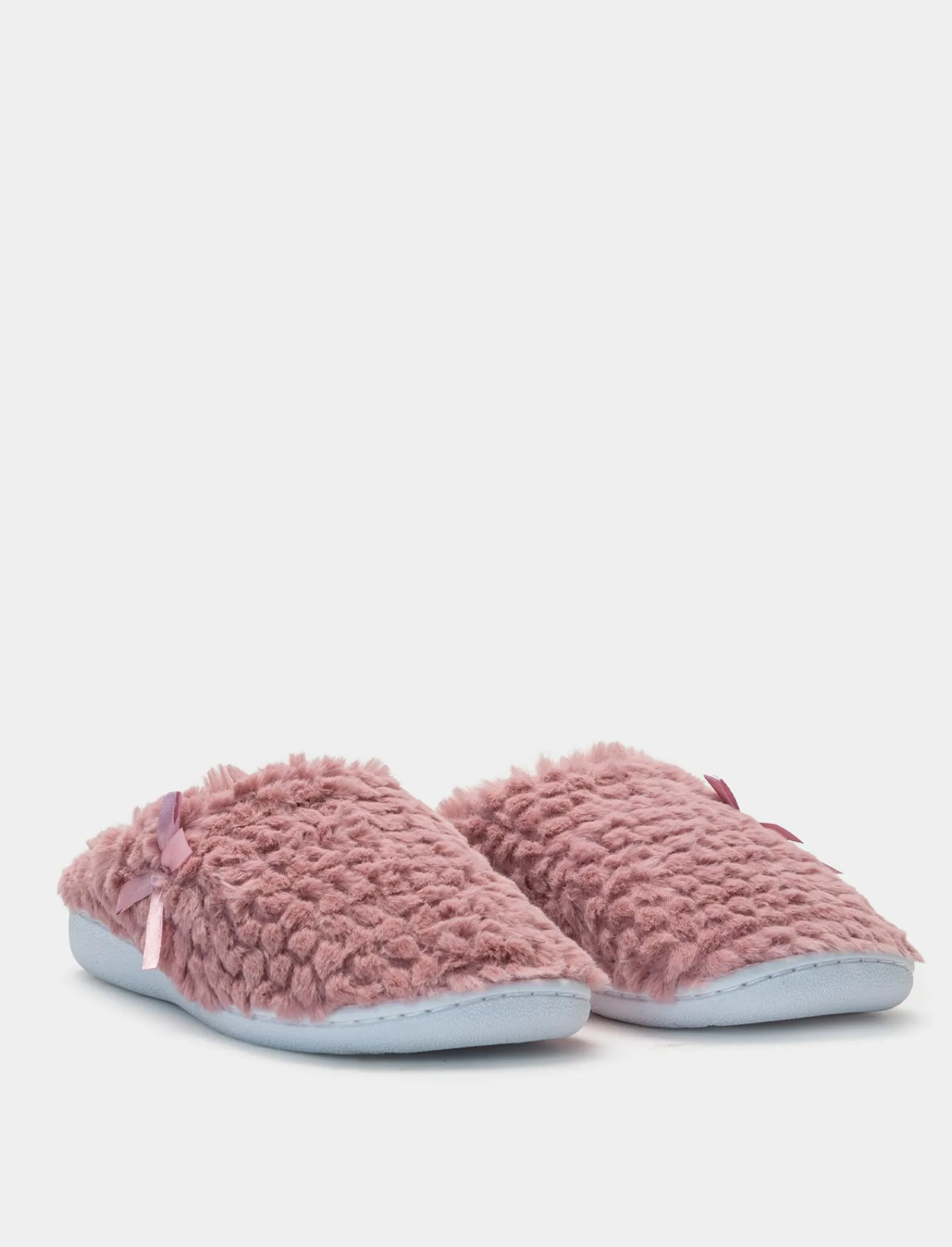 Donna Piazza Italia Pantofole<Pantofola in tessuto furry con fiocco e fondo alto -