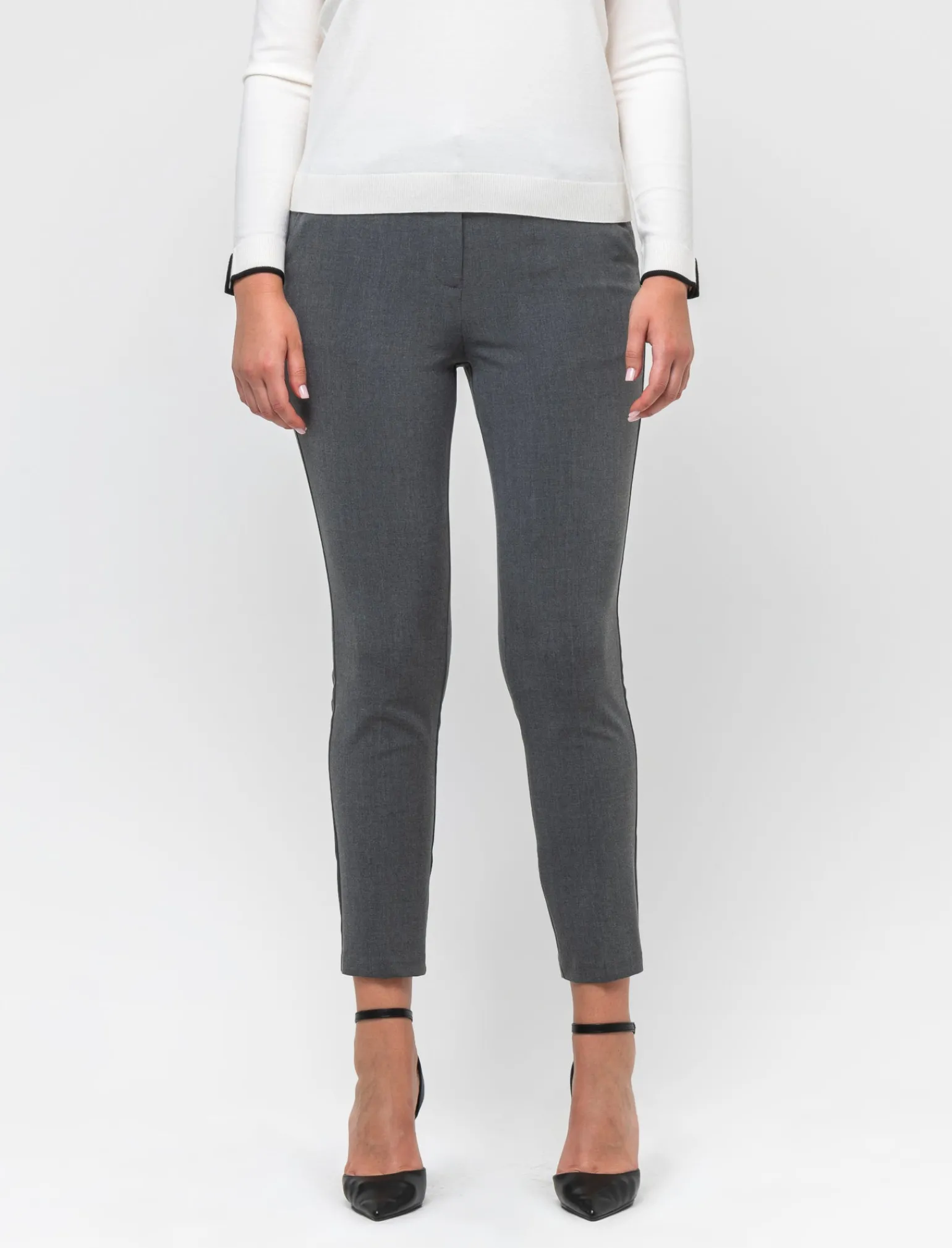 Donna Piazza Italia Donna | Pantaloni<Patalone taglio formale vestibilità straight con elastico jaquard - mel.