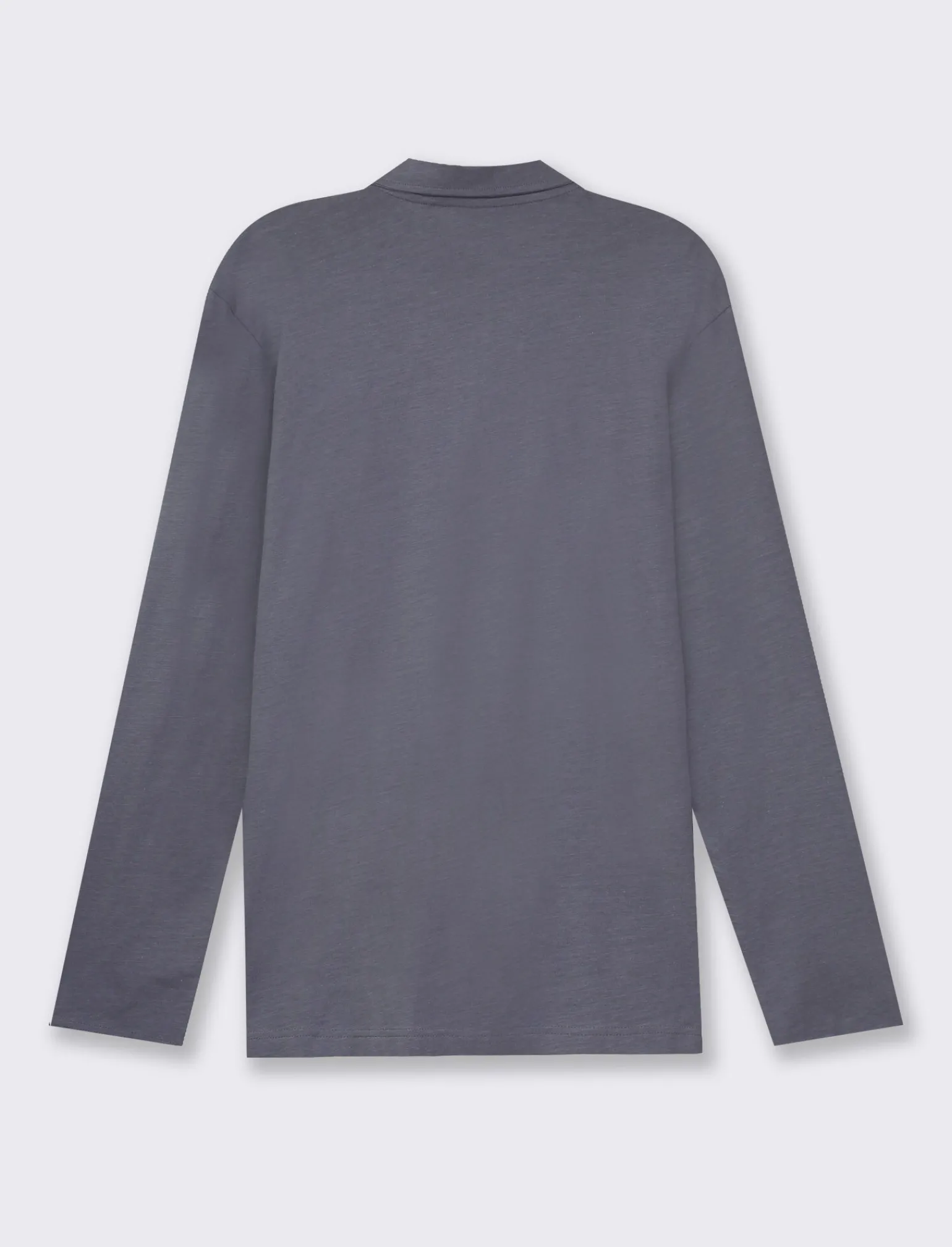 Uomo Piazza Italia Uomo | Polo E T-Shirt<Polo derby con colletto classico a rever in puro cotone slub a maniche lunghe - Avion