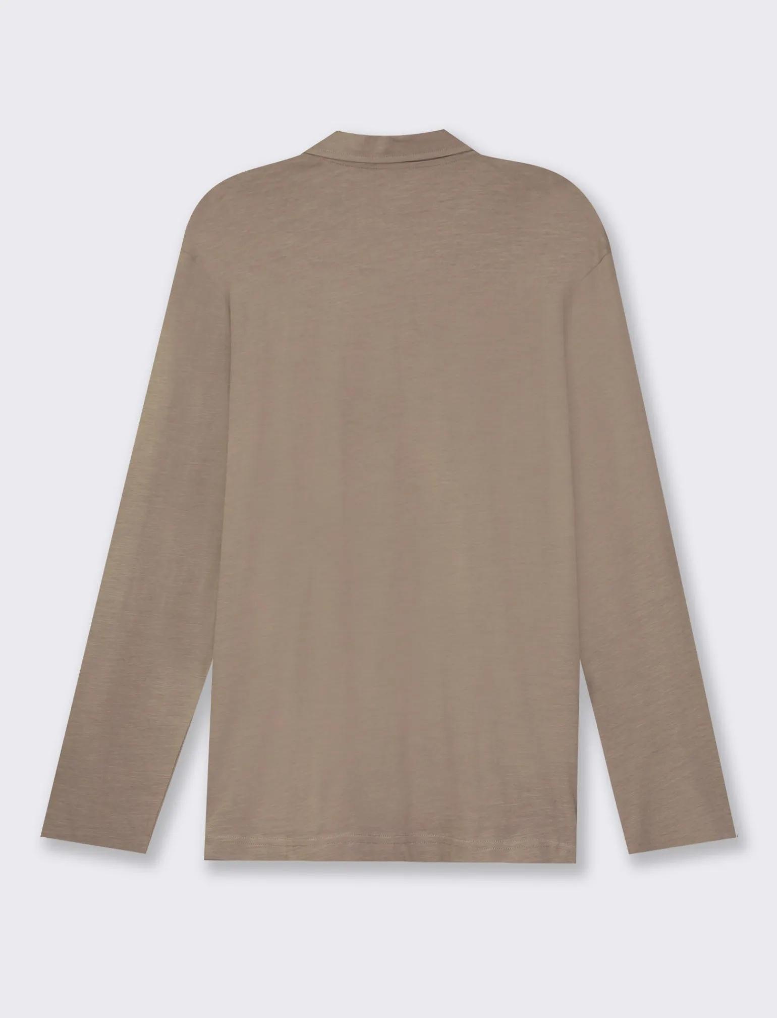 Uomo Piazza Italia Uomo | Polo E T-Shirt<Polo derby con colletto classico a rever in puro cotone slub a maniche lunghe - kaki