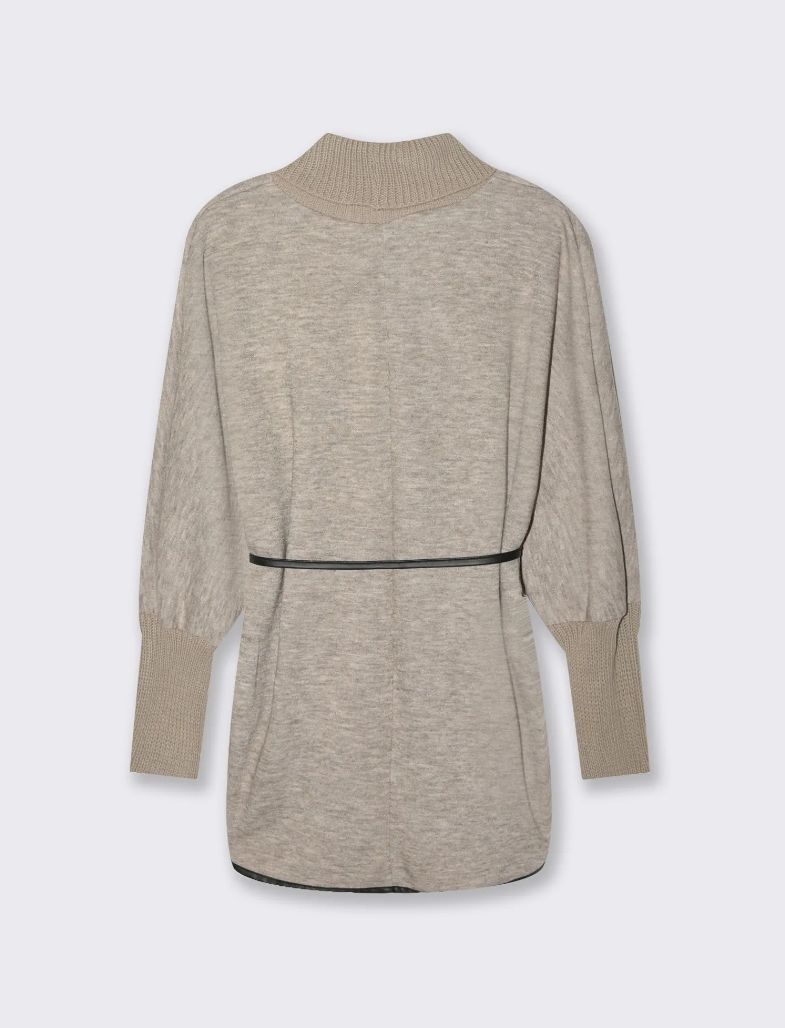 Donna Piazza Italia Maglieria<Pullover collo alto con maniche a 3/4 - Grigio tortora
