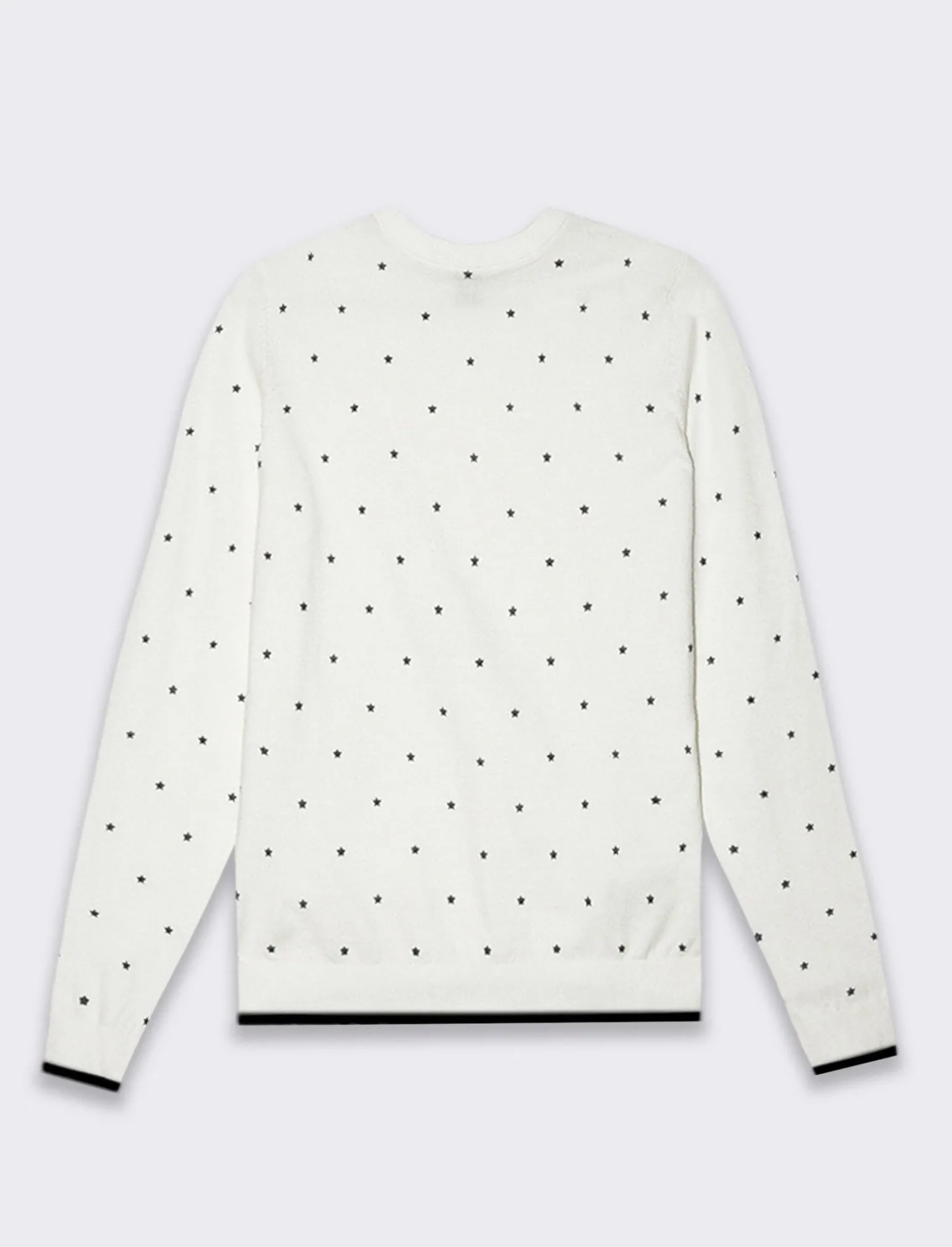 Donna Piazza Italia Donna<Pullover stampa stelle e rombi all over in flock vesitiblità slim - latte