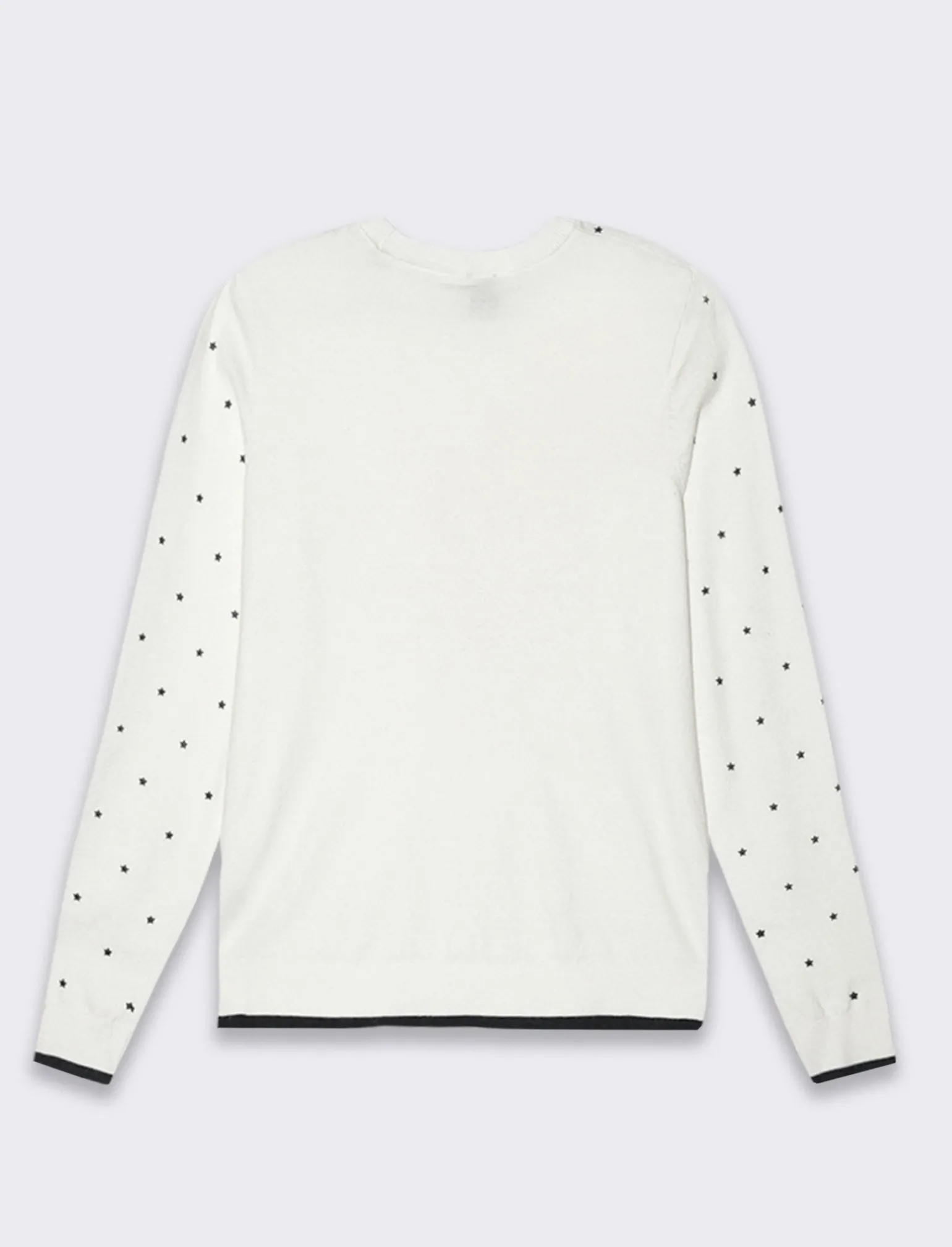 Donna Piazza Italia Donna<Pullover stampa stelle e rombi all over in flock vesitiblità slim - latte