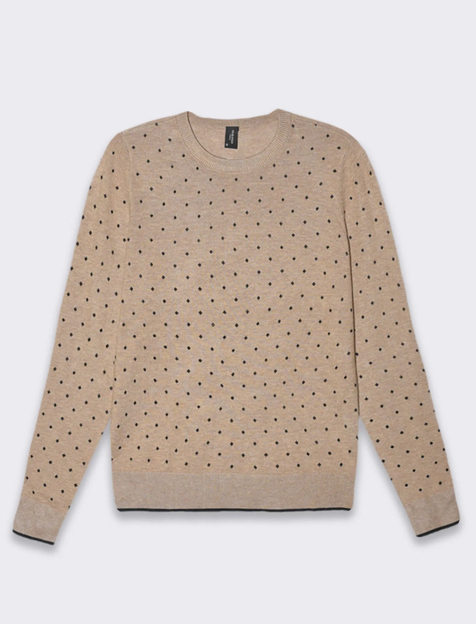 Donna Piazza Italia Donna<Pullover stampa stelle e rombi all over in flock vesitiblità slim - Cammello