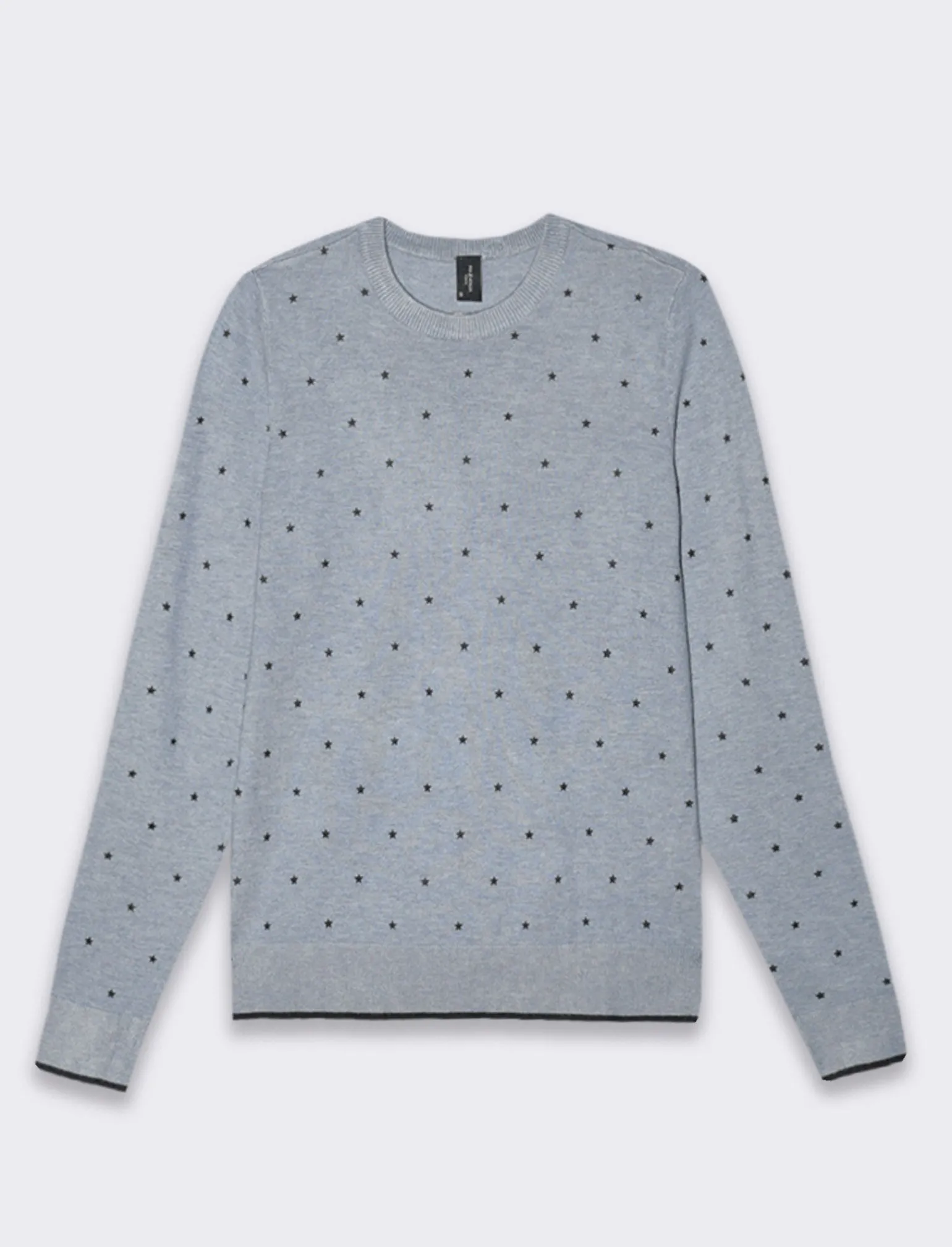 Donna Piazza Italia Donna<Pullover stampa stelle e rombi all over in flock vesitiblità slim - Denim