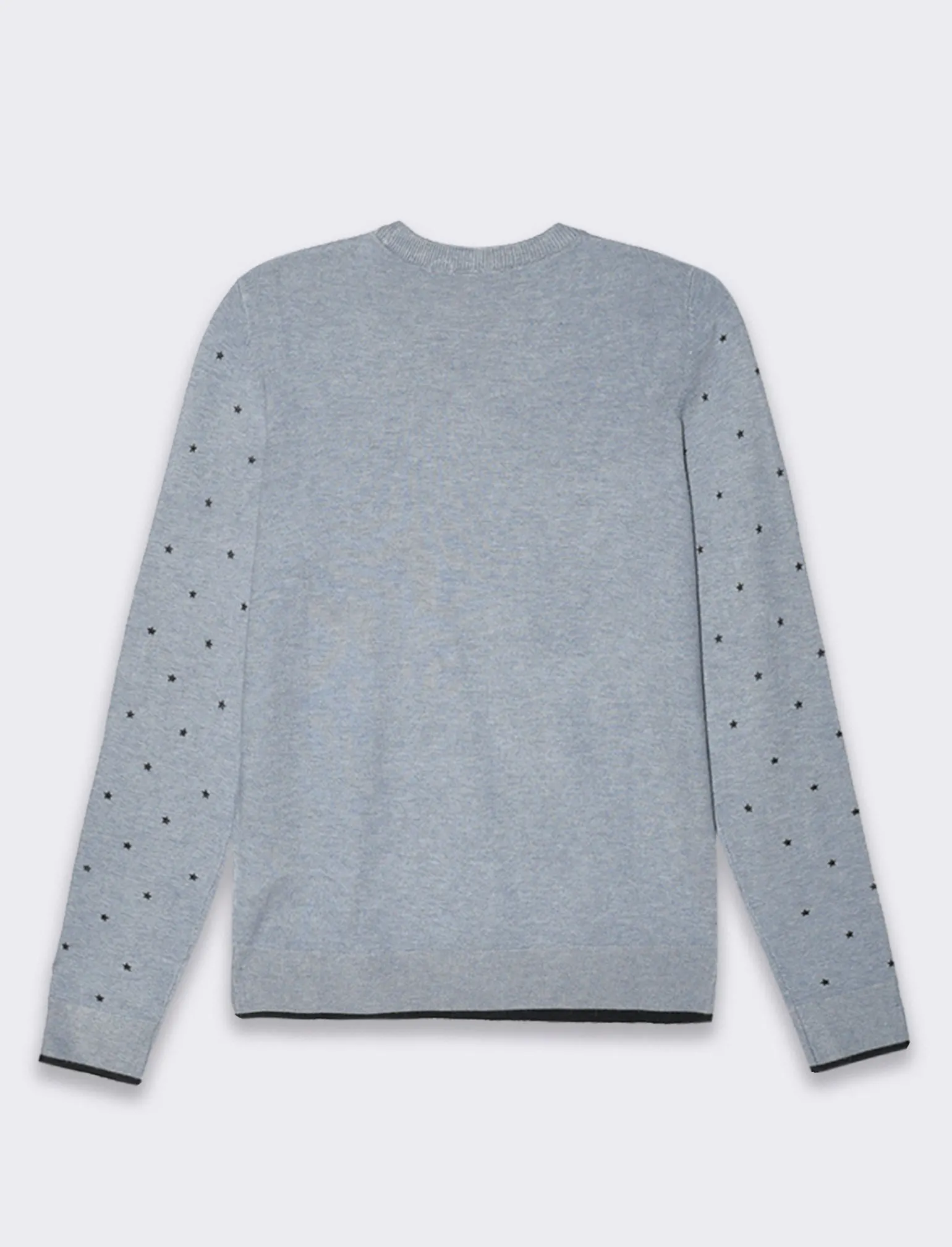 Donna Piazza Italia Donna<Pullover stampa stelle e rombi all over in flock vesitiblità slim - Denim