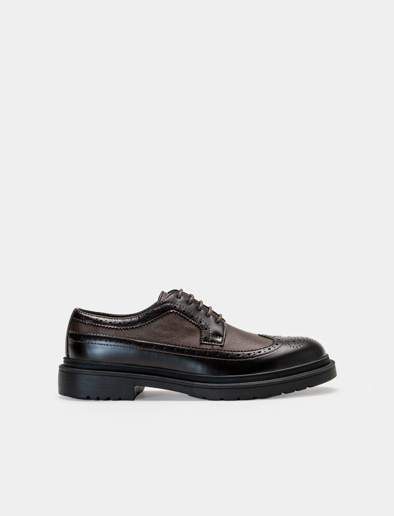 Uomo Piazza Italia Uomo | Stringate E Mocassini<Scarpa stringata all'inglesina con ornamento coda di rondine - Moro