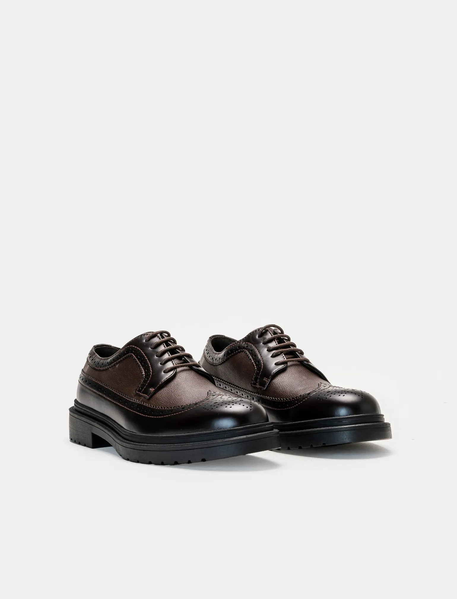Uomo Piazza Italia Uomo | Stringate E Mocassini<Scarpa stringata all'inglesina con ornamento coda di rondine - Moro