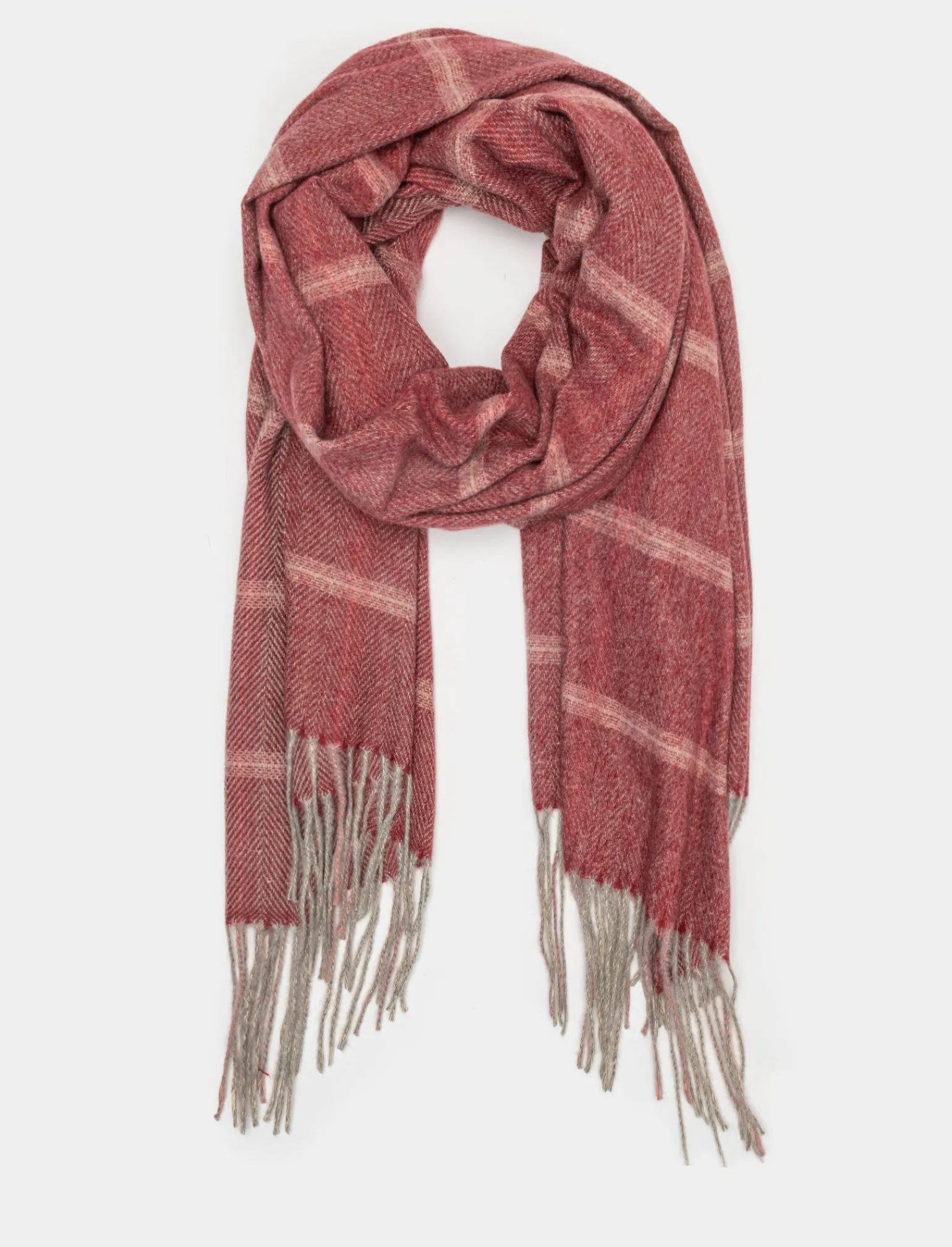 Donna Piazza Italia Foulard E Sciarpe<Sciarpa da donna con frange motivo spigato -