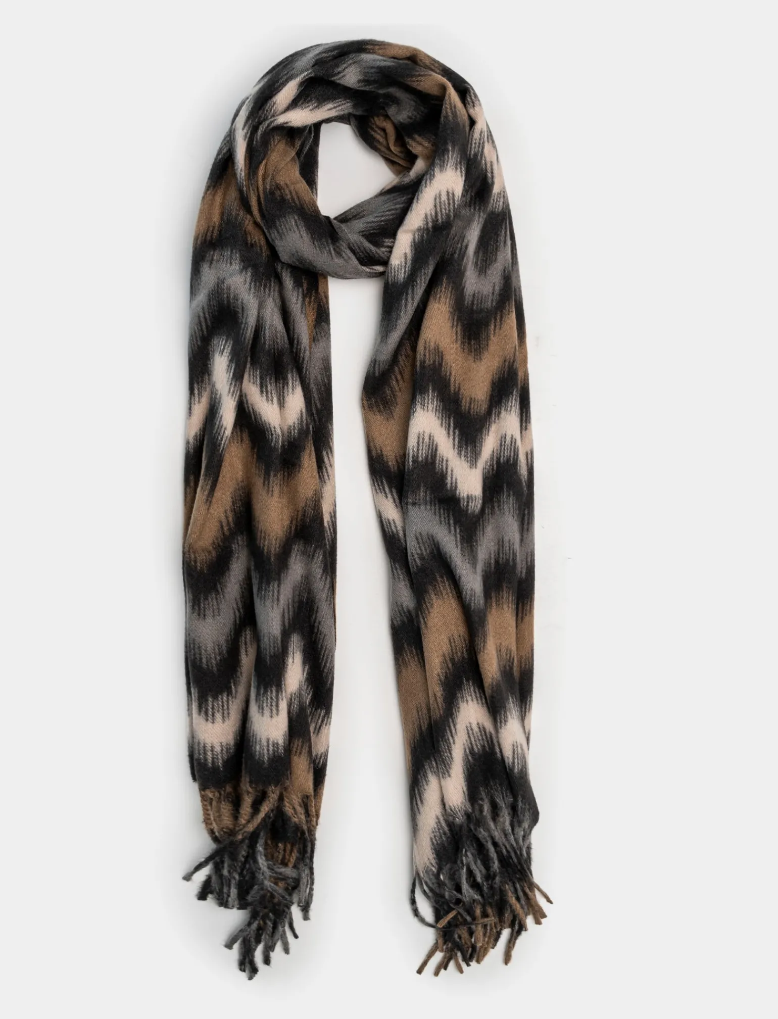 Donna Piazza Italia Foulard E Sciarpe<Sciarpa da donna con frange multicolor -