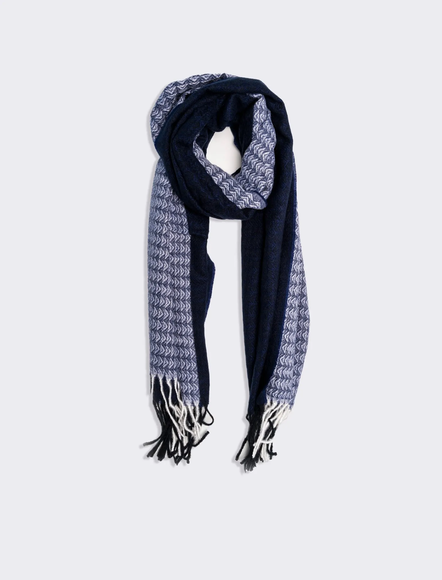 Uomo Piazza Italia Foulard E Sciarpe<Sciarpa uomo bicolor con frange -