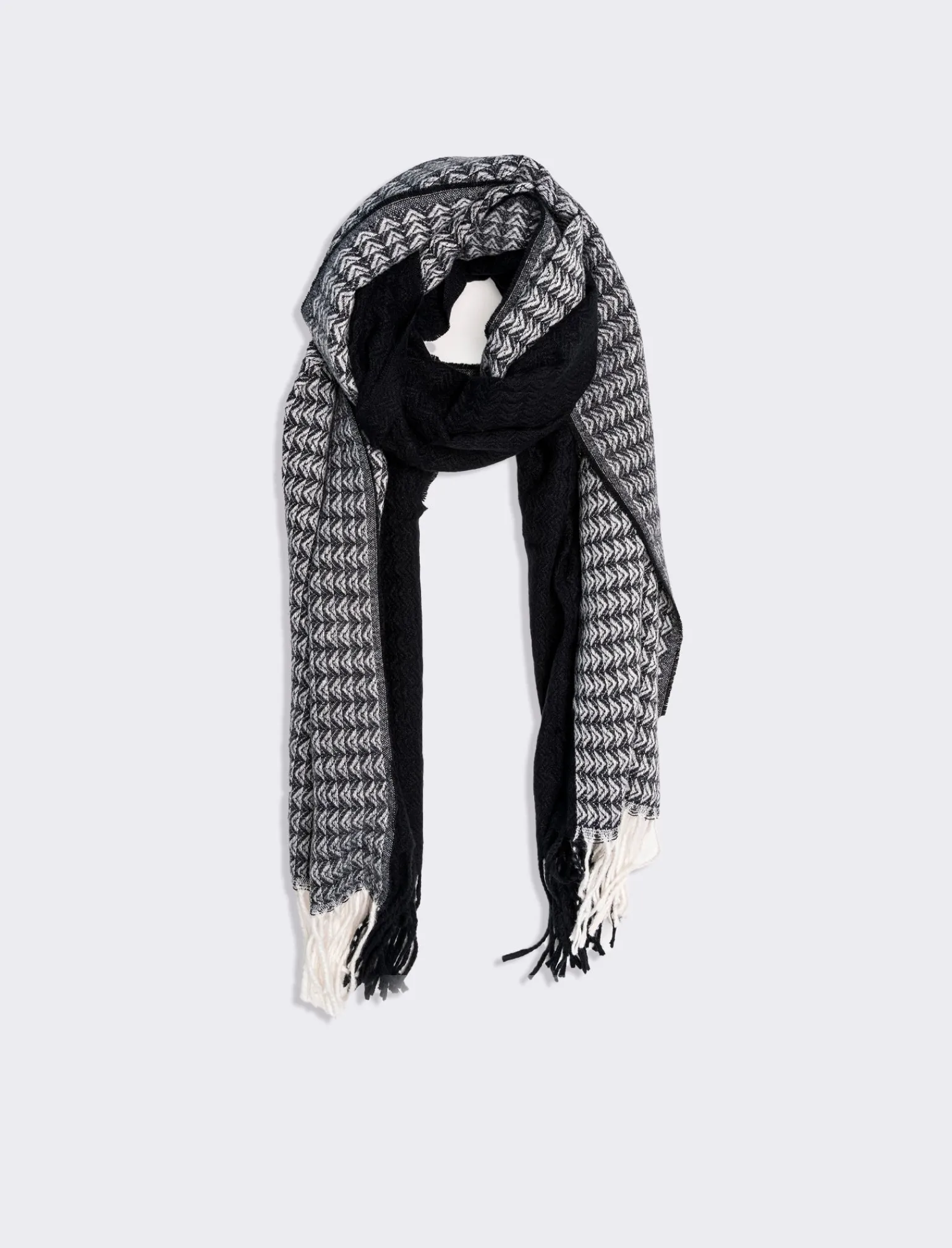 Uomo Piazza Italia Foulard E Sciarpe<Sciarpa uomo bicolor con frange -