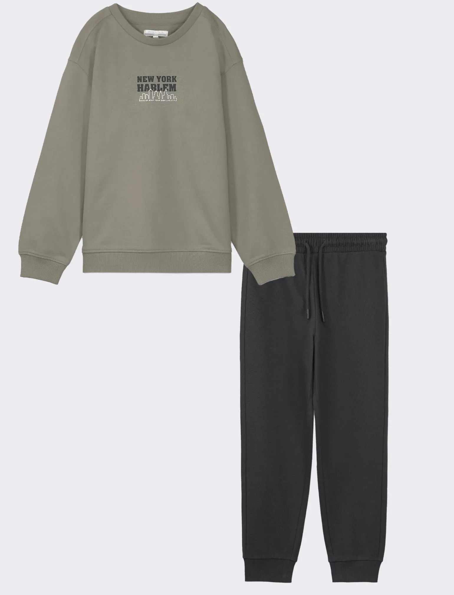 Bambino Piazza Italia Bambino | Completi<Set composto da felpa girocollo con maxi stampa sul retro e jogger con coulisse - militare