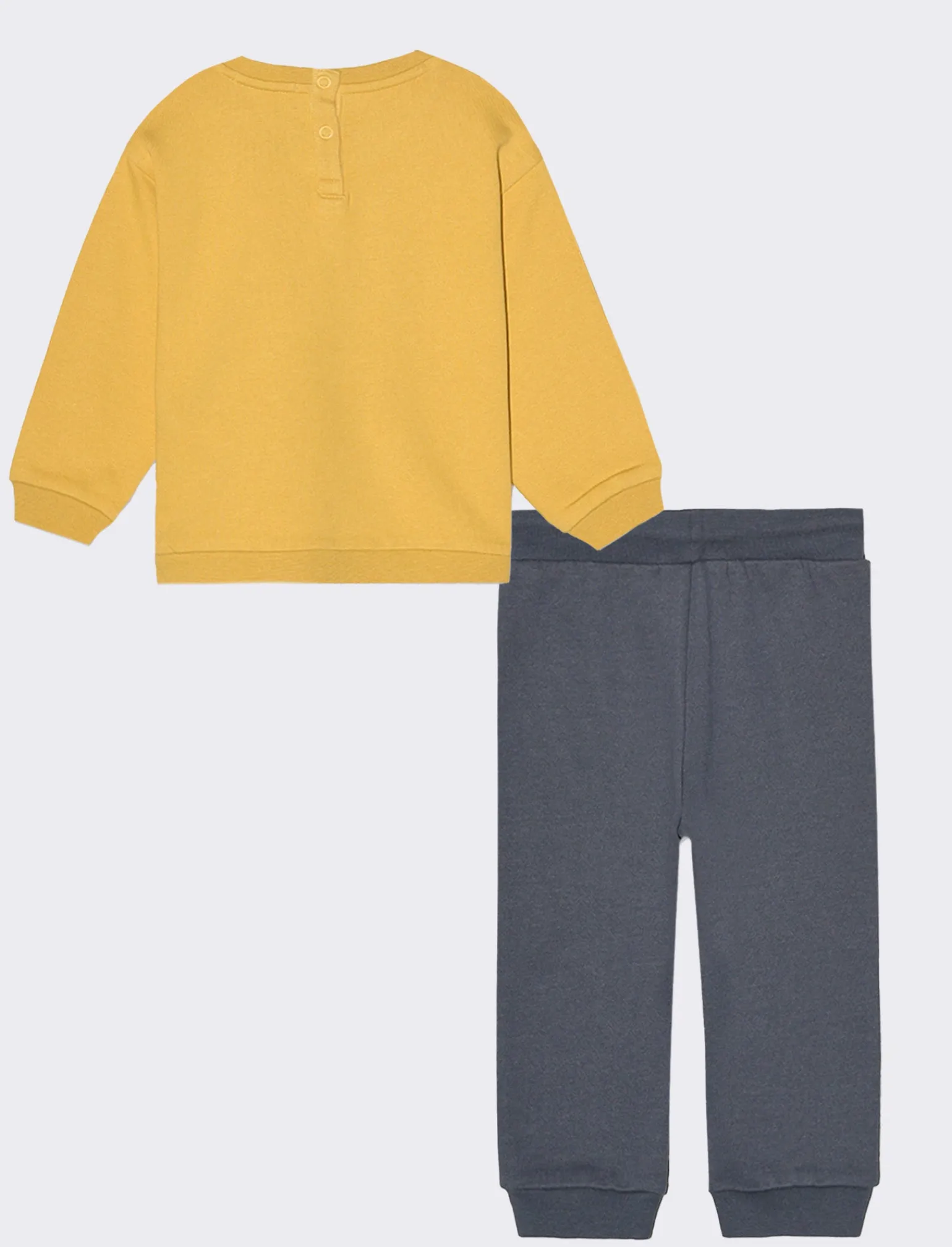 Piazza Italia Neonato | Completi<Set due pezzi felpa girocollo con stampa frontale e pantalone jogger - Ocra