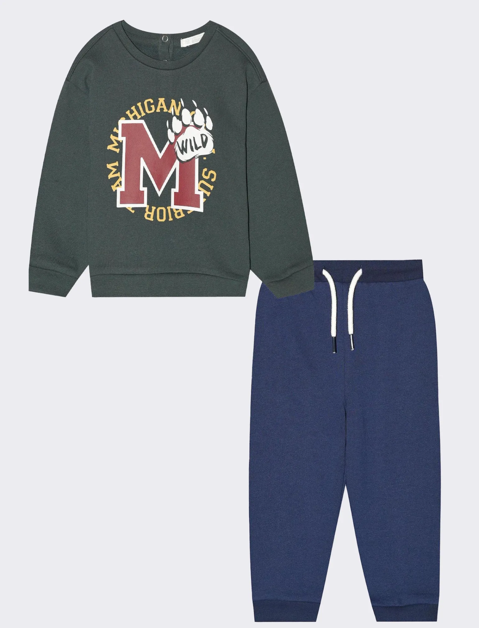 Piazza Italia Neonato | Completi<Set due pezzi felpa girocollo con stampa frontale e pantalone jogger -