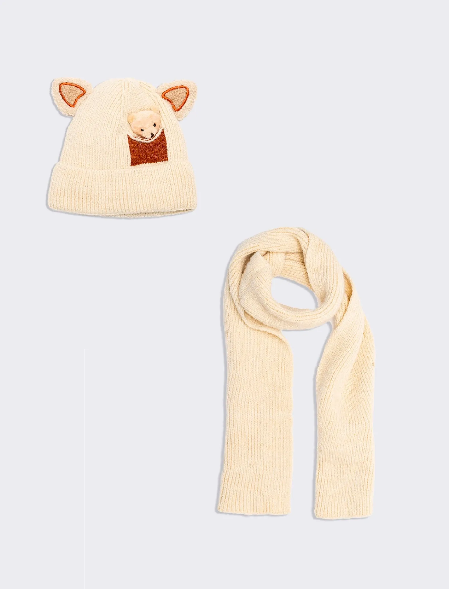 Piazza Italia Accessori<Set neonato cappello con orecchie orsetto - panna