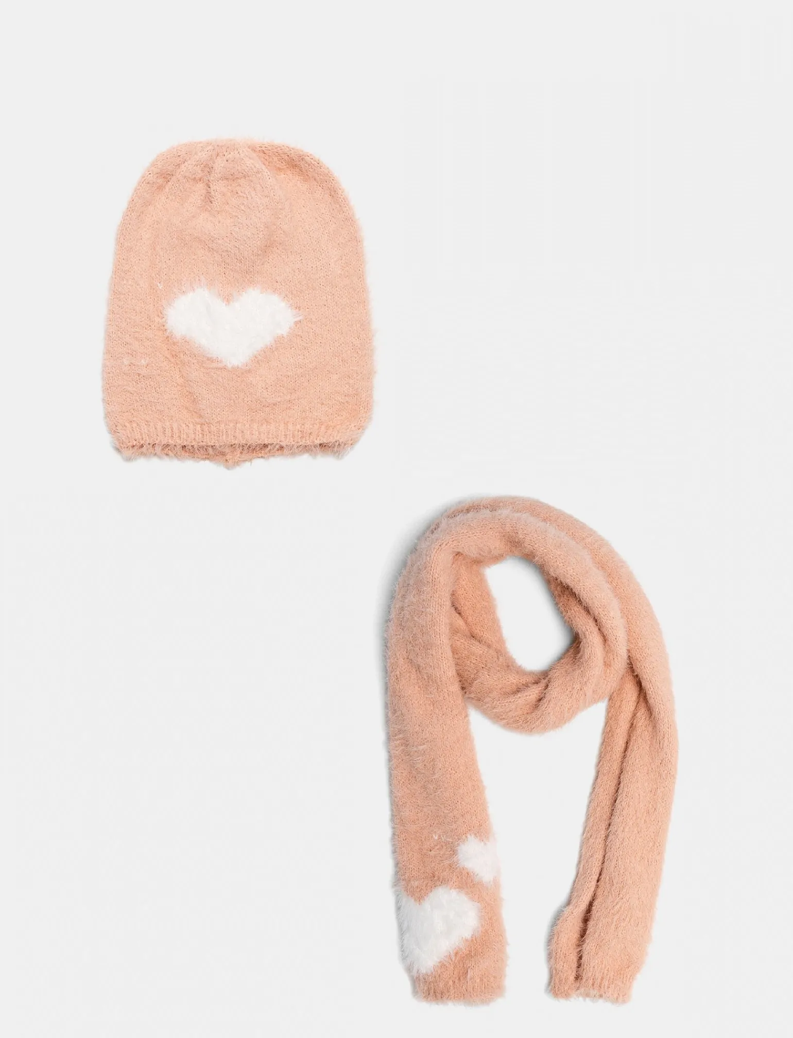 Piazza Italia Set<Set sciarpa e cappello da bambina con cuore - Rosa