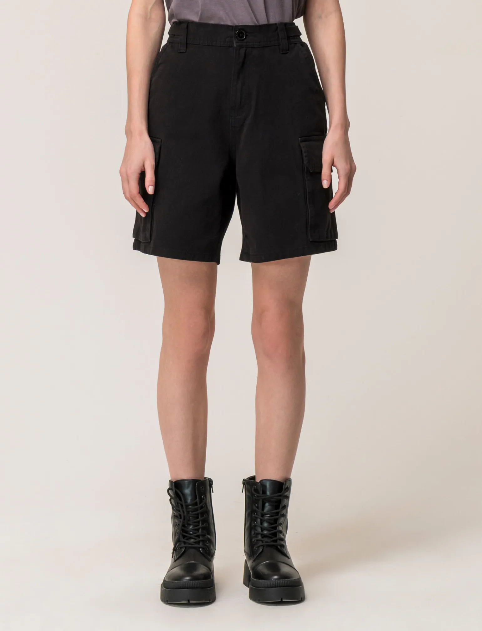 Donna Piazza Italia Donna | Shorts<Short cargo vita alta con tasche applicate e dettagli in vita con passanti e nastro regolabili -