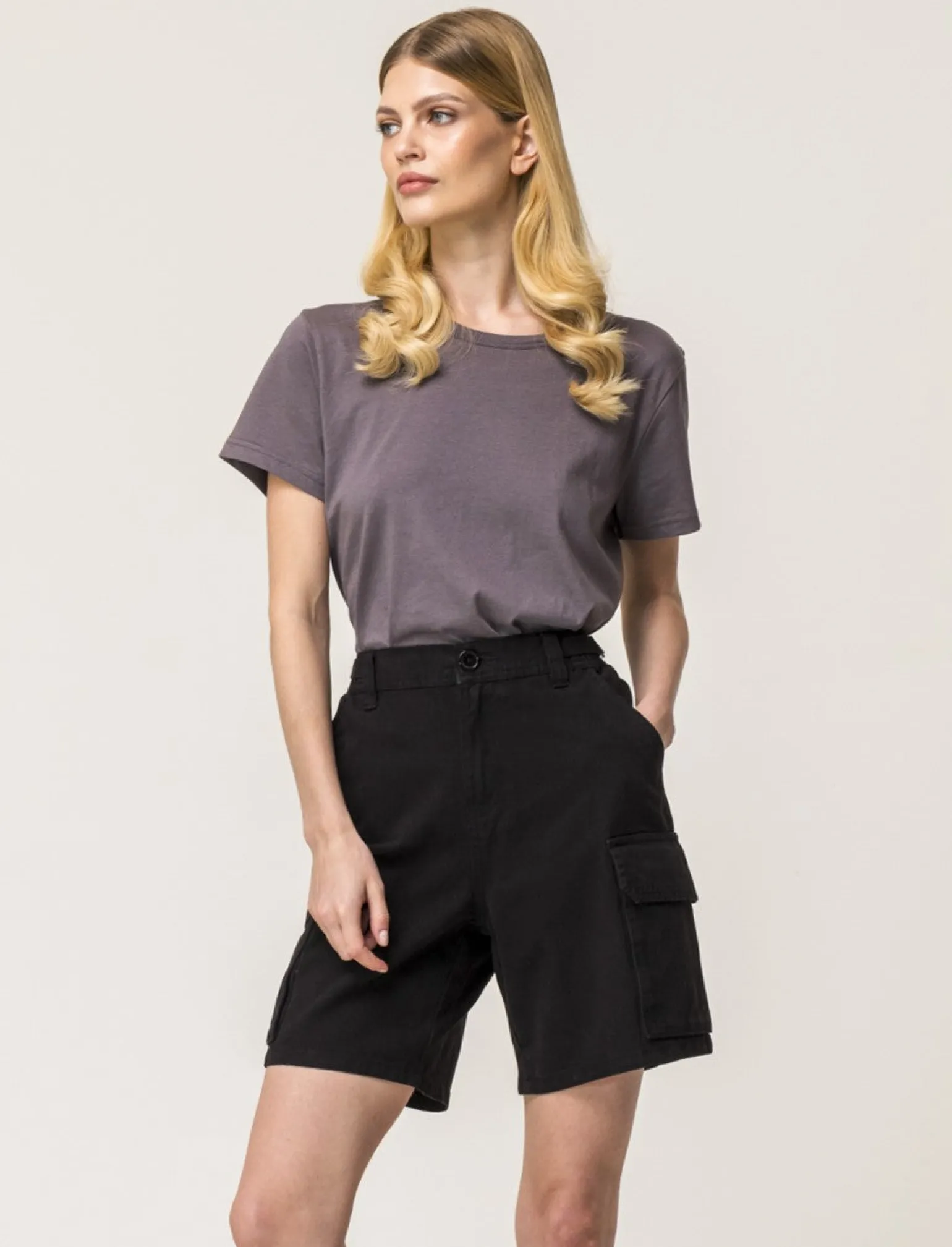 Donna Piazza Italia Donna | Shorts<Short cargo vita alta con tasche applicate e dettagli in vita con passanti e nastro regolabili -