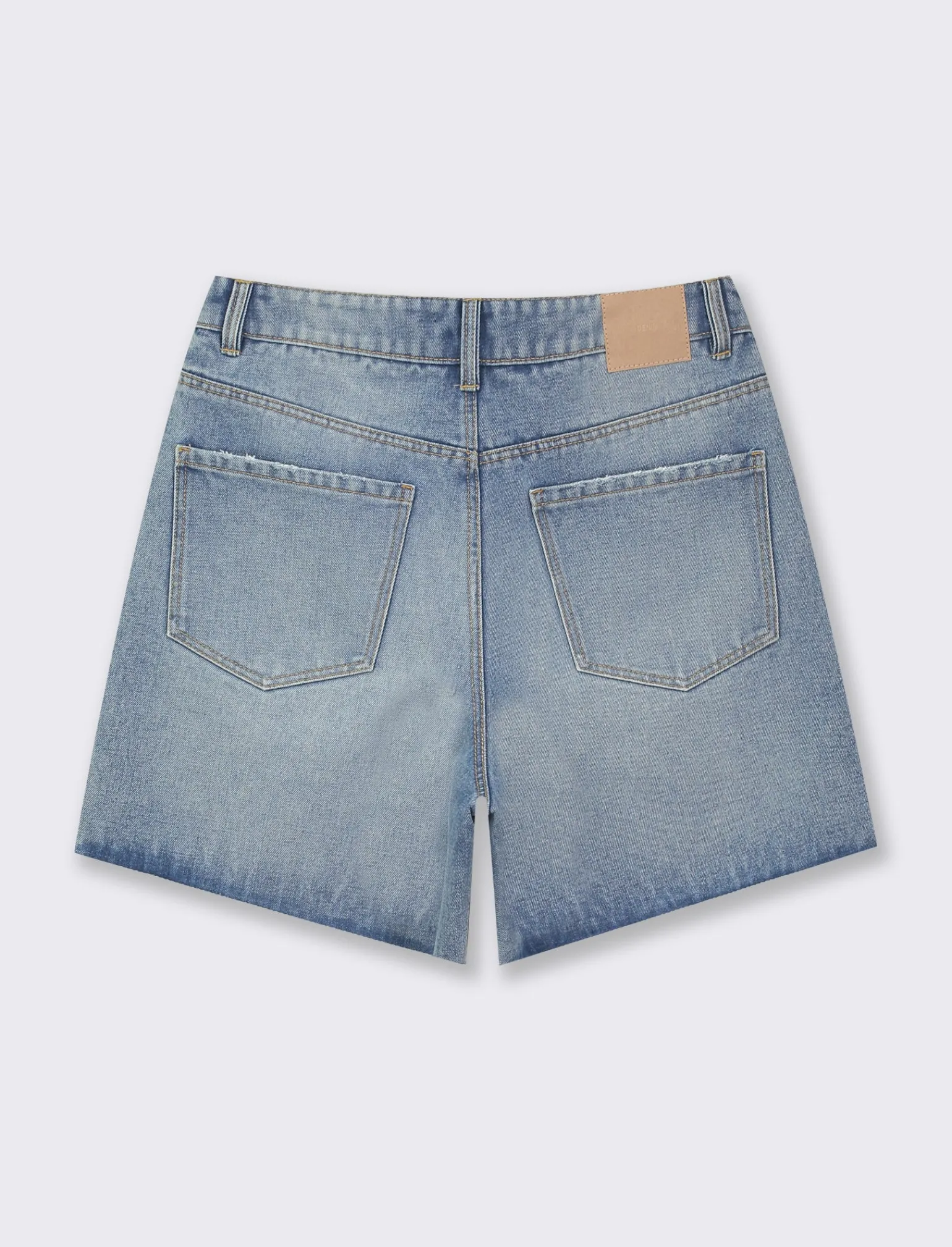 Donna Piazza Italia Shorts<Short in denim vestibilità regular in tessuto fisso fondo sfrangiato - Denim