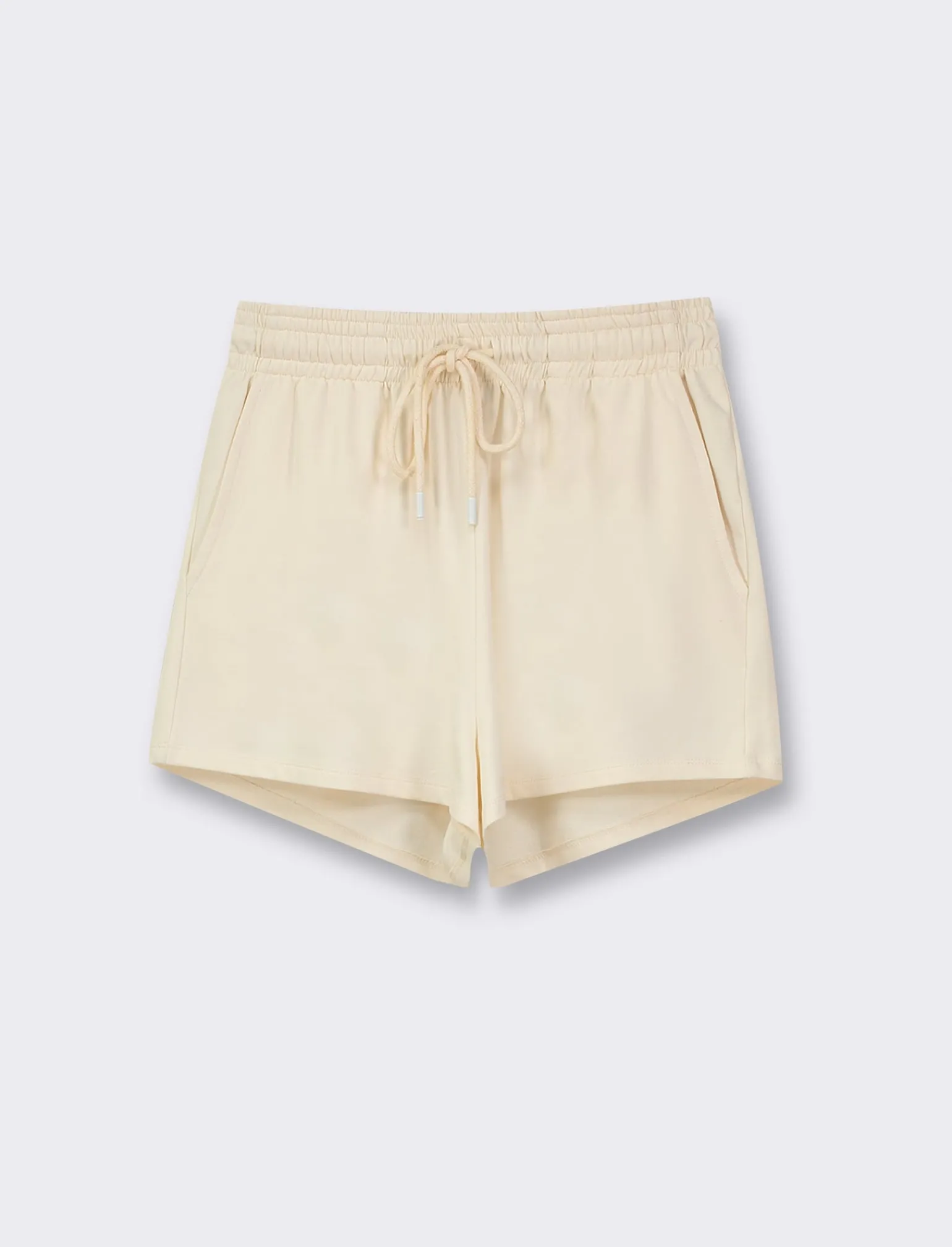 Donna Piazza Italia Donna<Short in felpa con elastico in vita e coulisse. Disponibile a fantasia e tinta unita - Avorio