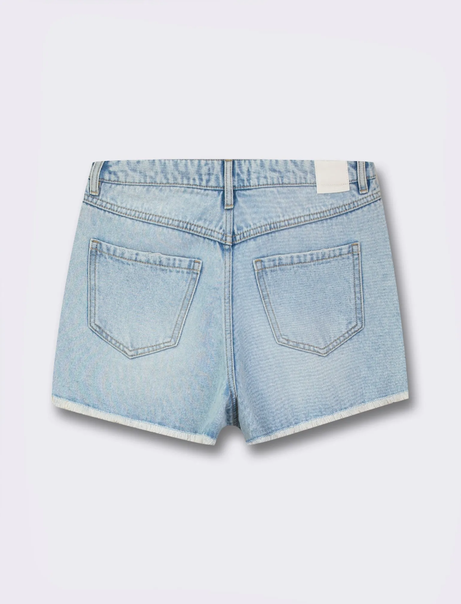 Donna Piazza Italia Shorts<Short in tessuto denim con orlo sfrangiato,apertura con zip e bottone - Denim