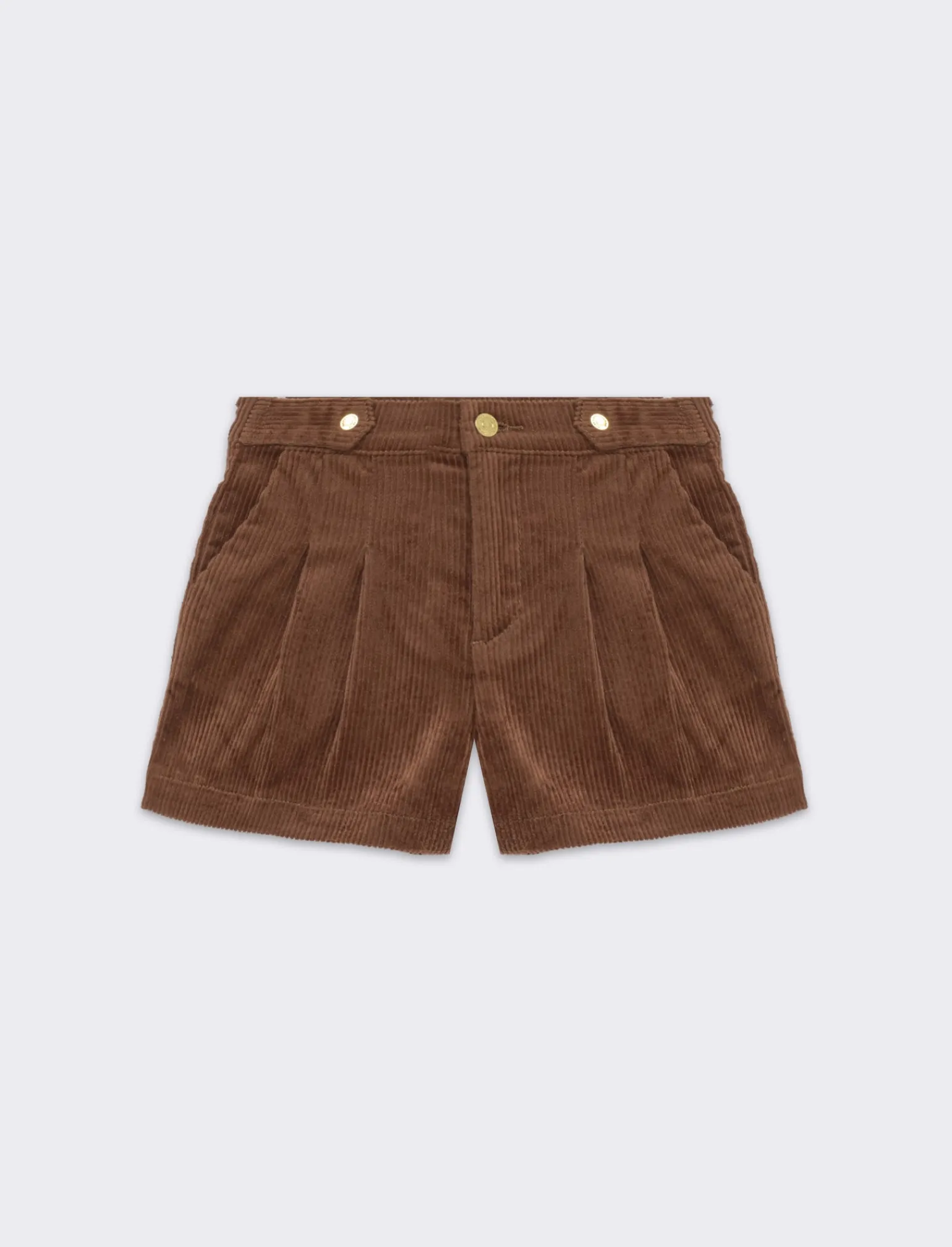 Piazza Italia Bambina | Gonne E Shorts<Short in velluto a coste da bambina con tasche alla francese e pieghe sul davanti - Moro