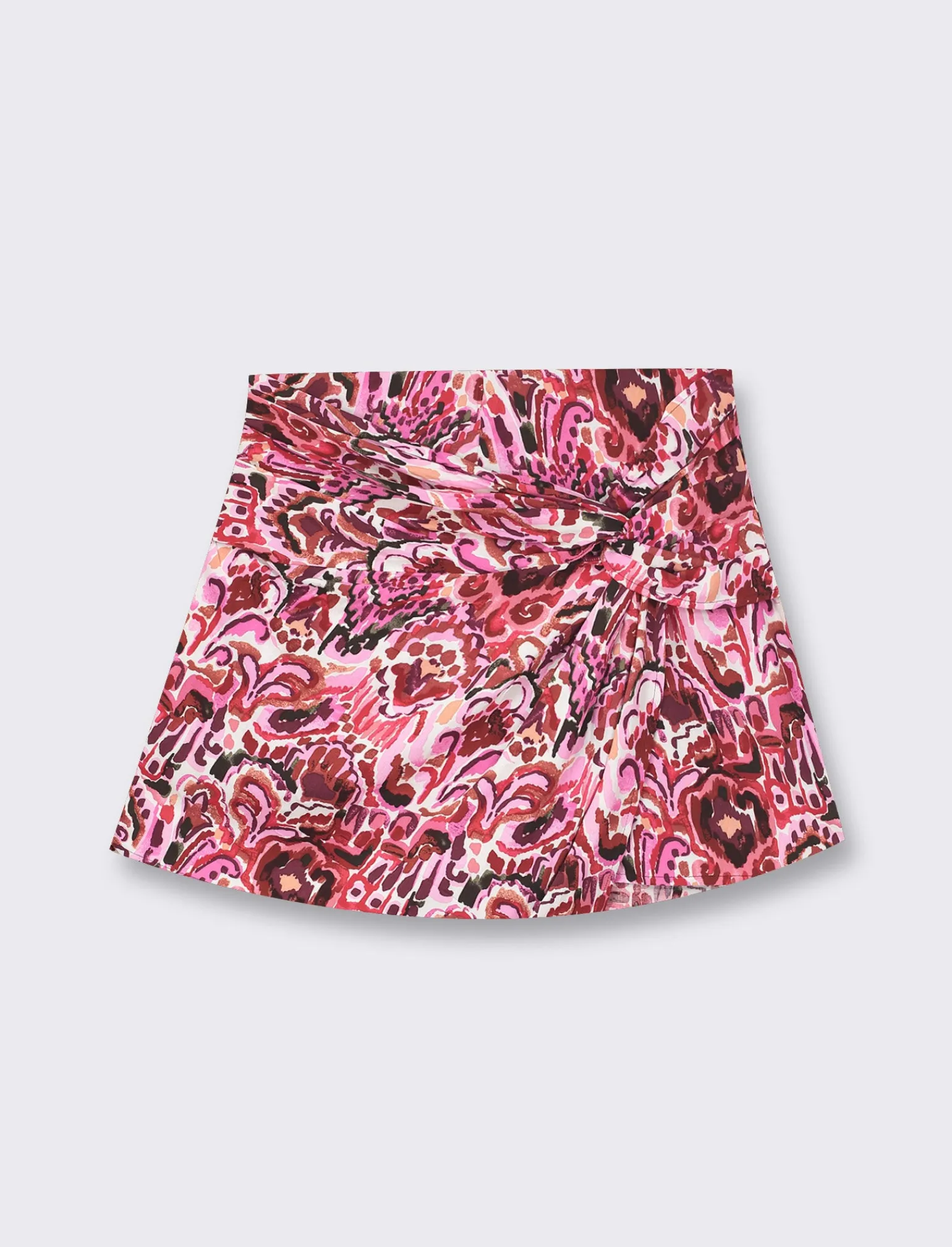 Donna Piazza Italia Donna | Shorts<Short in viscosa stampata con dettaglio pannello e nodo sul davanti - var 2