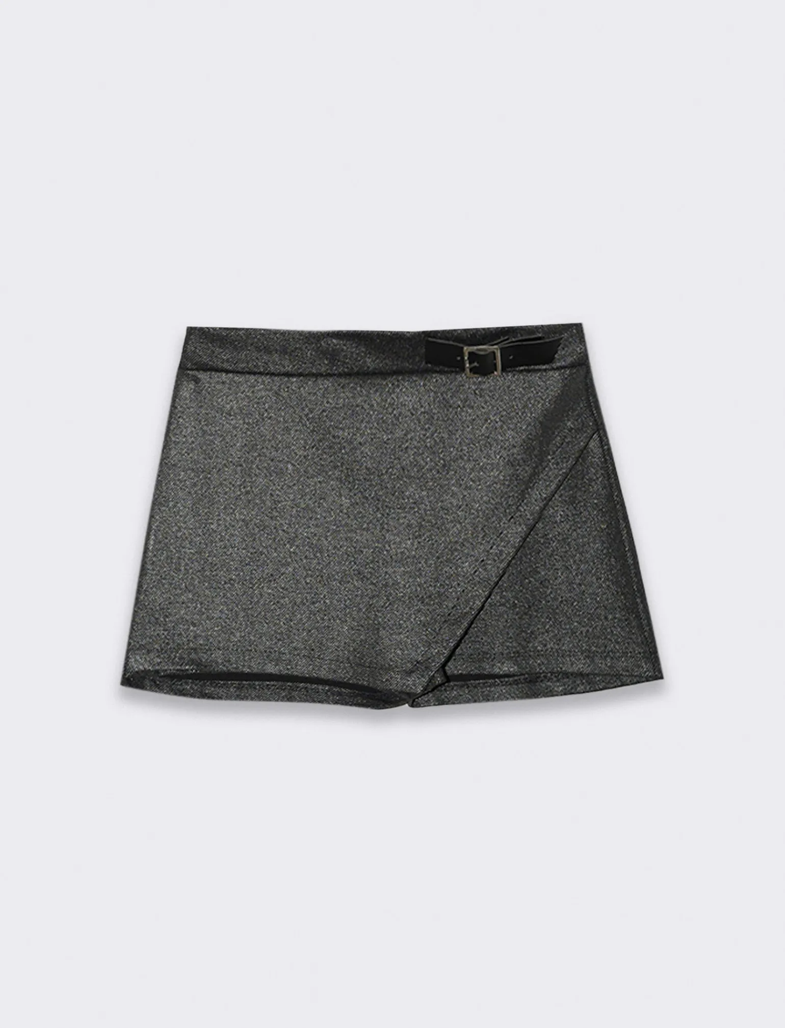 Piazza Italia Bambina | Gonne E Shorts<Short panta-gonna in tessuto elastico laminato e ccassorio-fibbia sul davanti -