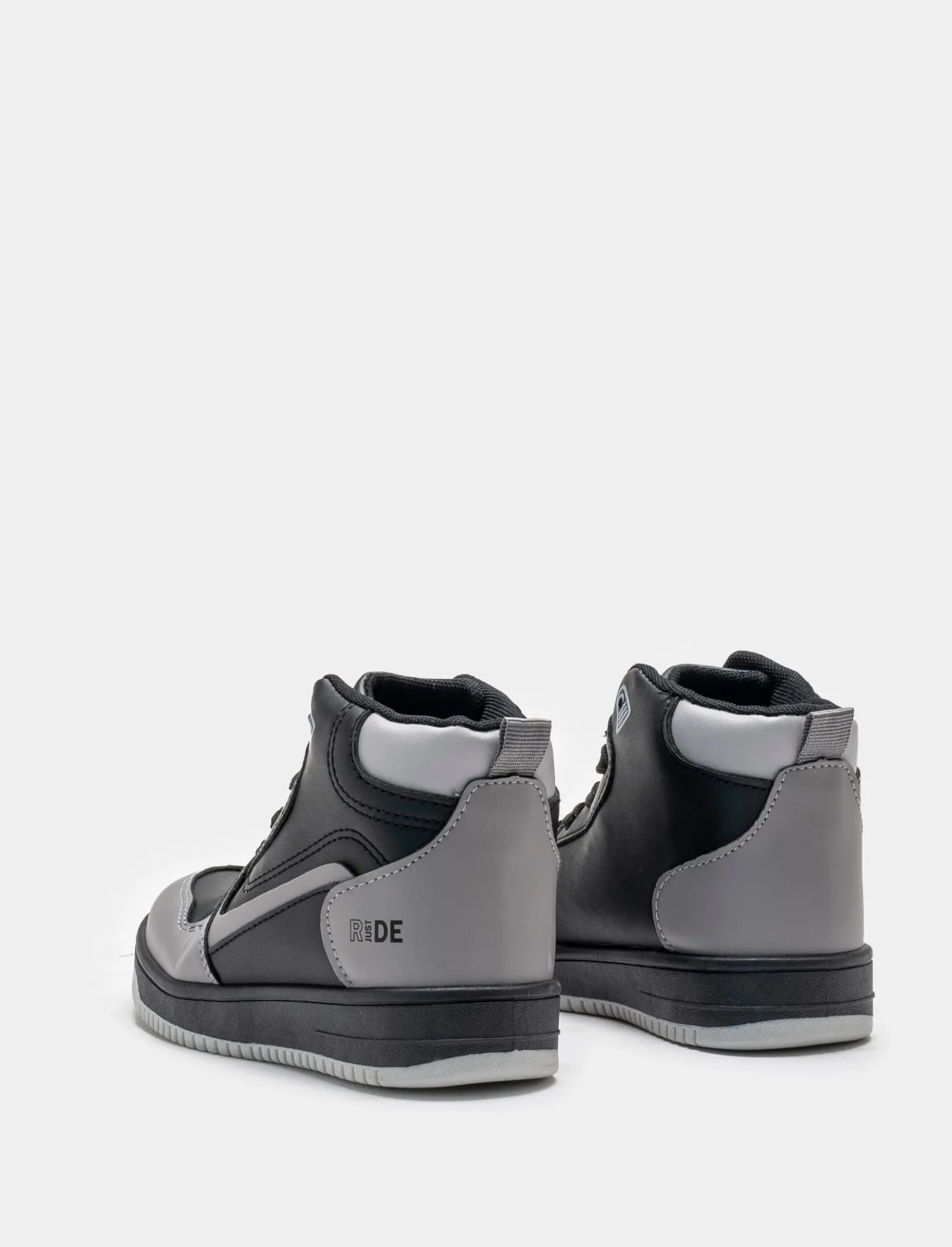 Bambino Piazza Italia Bambino | Sneakers<Sneakers a collo alto in poliuretano e riporti grigi -